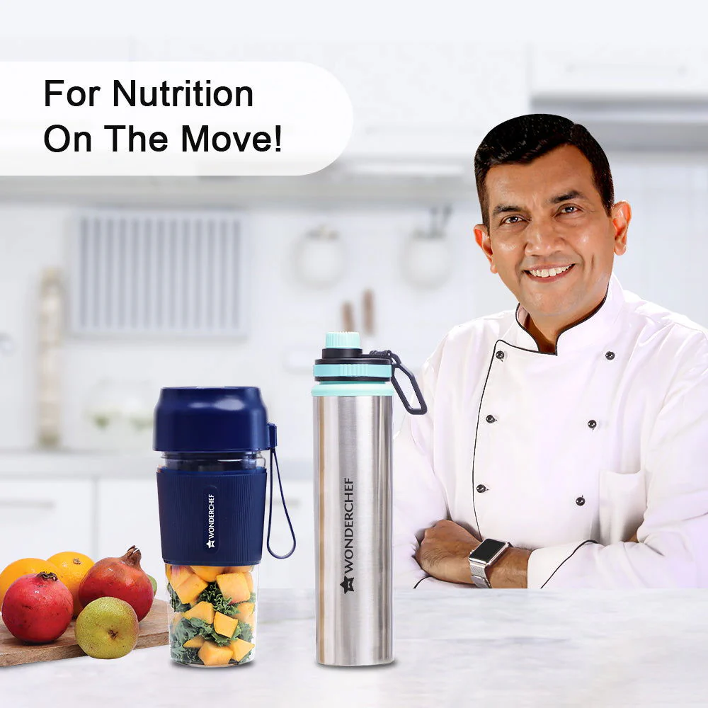 Nutri-cup Portable Blender + Sippy Stainless Steel Bottle, Gift Combo, For Family and Friends, Gift for Diwali and Other Festivals, House Warming - Image 2