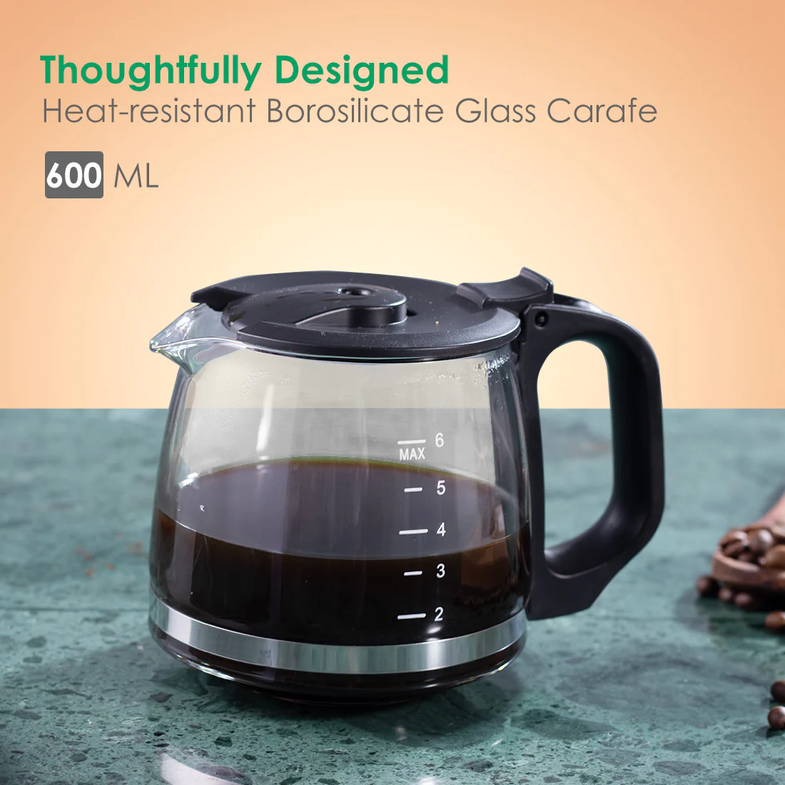 Onyx Brew Coffee Maker, Borosilicate Glass Carafe, Anti-Drip System, Fitered Water Drip Coffee Tank, 2 Years Warranty - Image 7