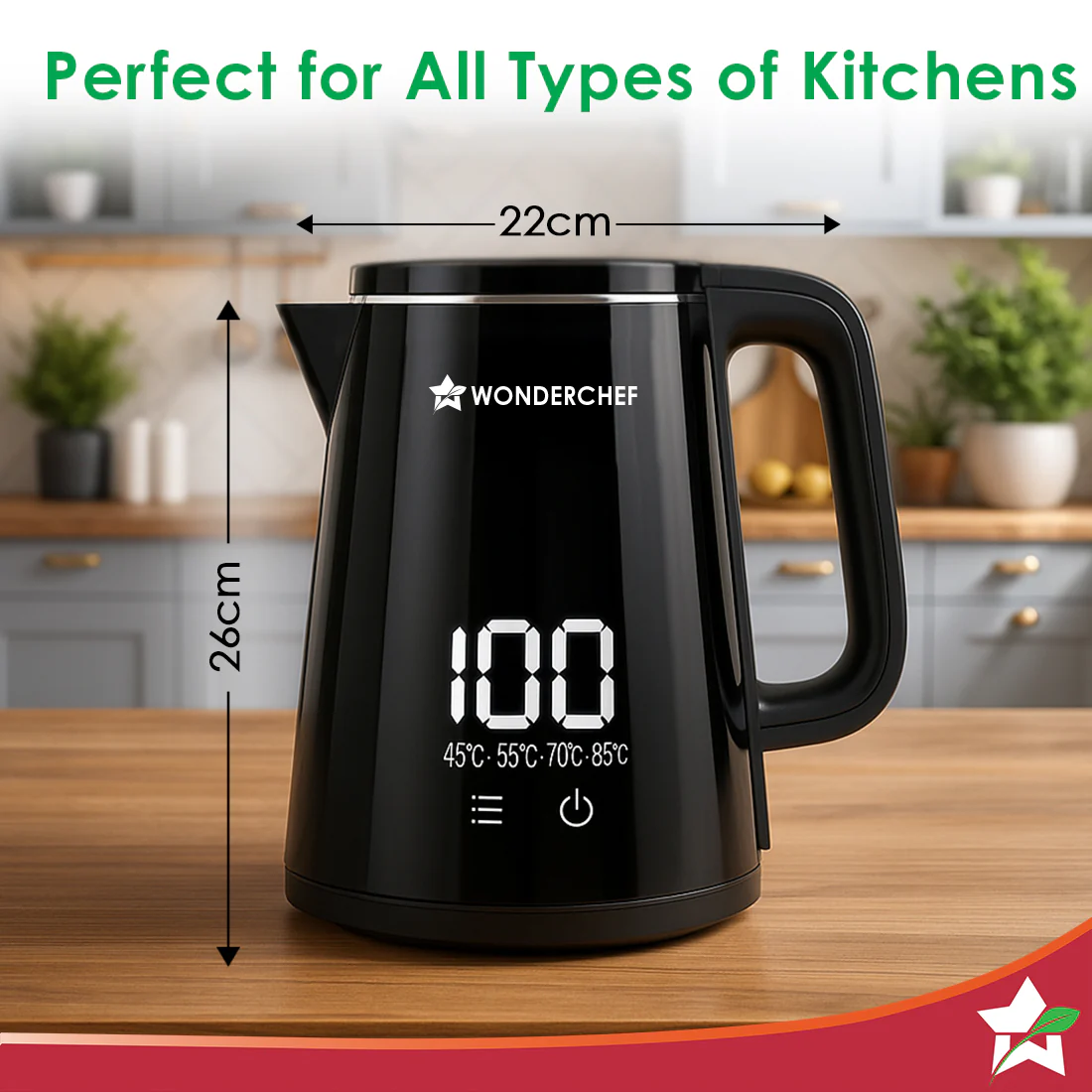 Onyx Cool-touch Digital Kettle, 1.8 L, Stainless-steel Interior, 1350W, Choose from 4 Temperature Modes, Rapid Boiling in 5 Mins for Tea, Coffee, Instant Food, Auto Shut-off, 2-Yr Warranty - Image 3