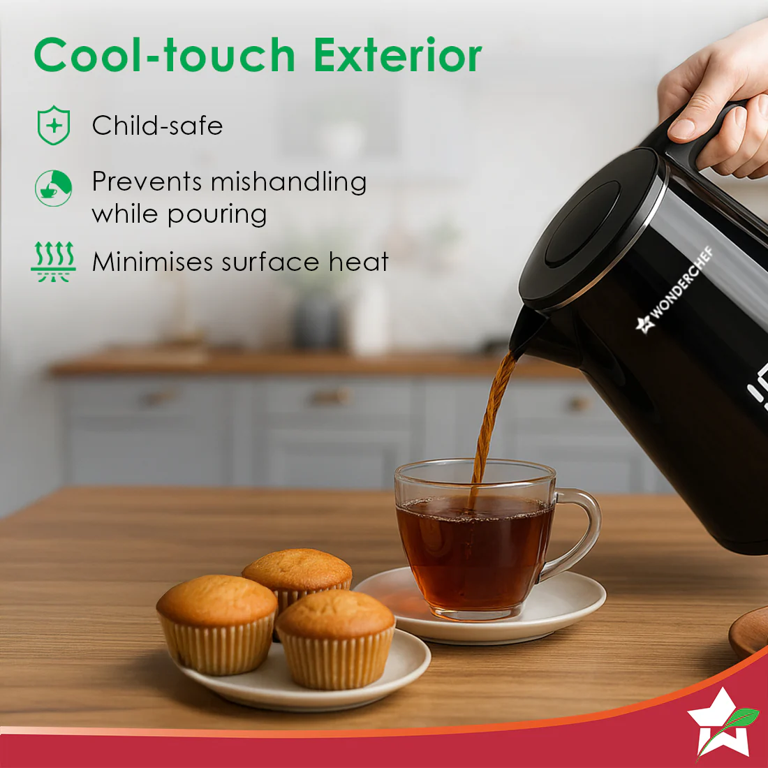 Onyx Cool-touch Digital Kettle, 1.8 L, Stainless-steel Interior, 1350W, Choose from 4 Temperature Modes, Rapid Boiling in 5 Mins for Tea, Coffee, Instant Food, Auto Shut-off, 2-Yr Warranty - Image 5