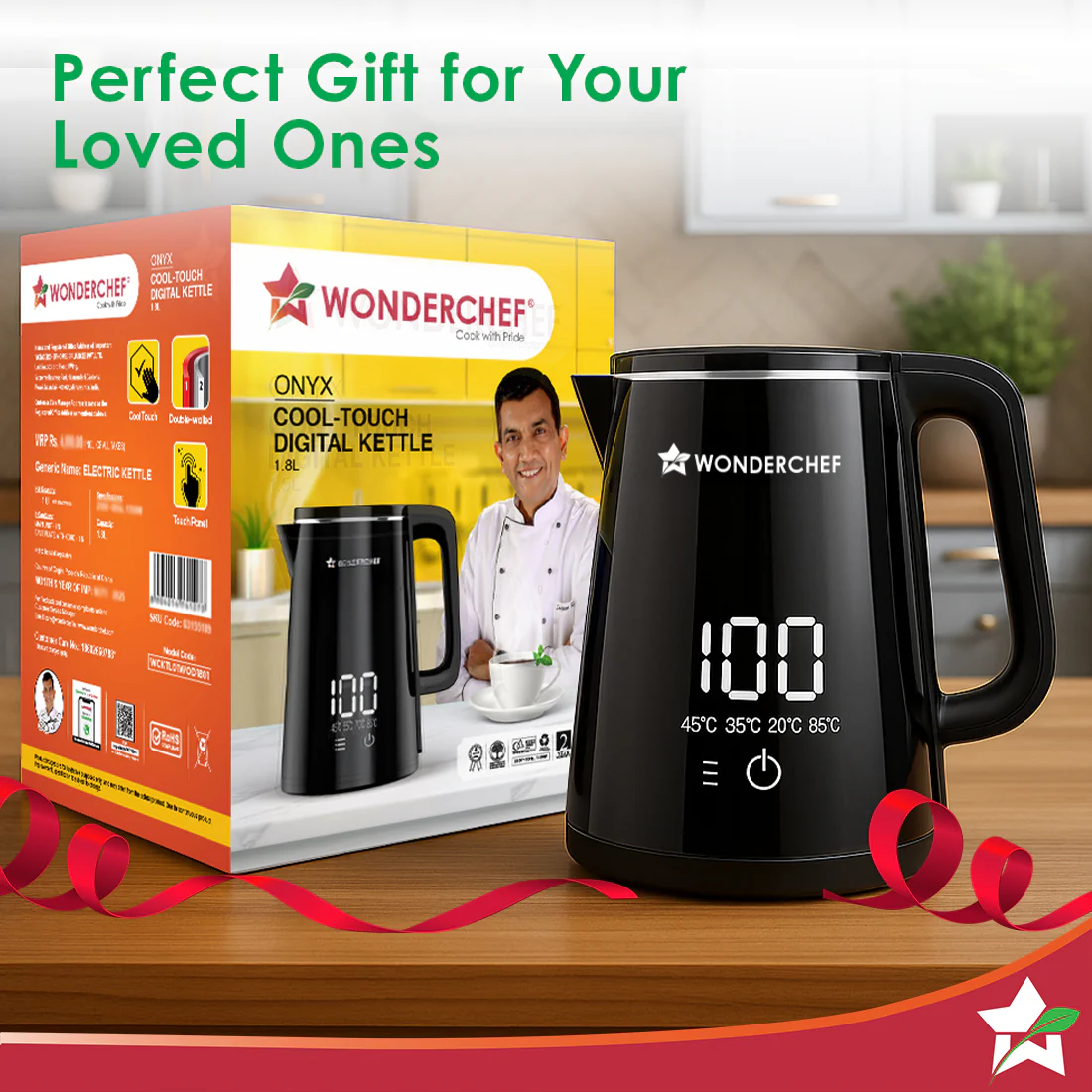 Onyx Cool-touch Digital Kettle, 1.8 L, Stainless-steel Interior, 1350W, Choose from 4 Temperature Modes, Rapid Boiling in 5 Mins for Tea, Coffee, Instant Food, Auto Shut-off, 2-Yr Warranty - Image 9
