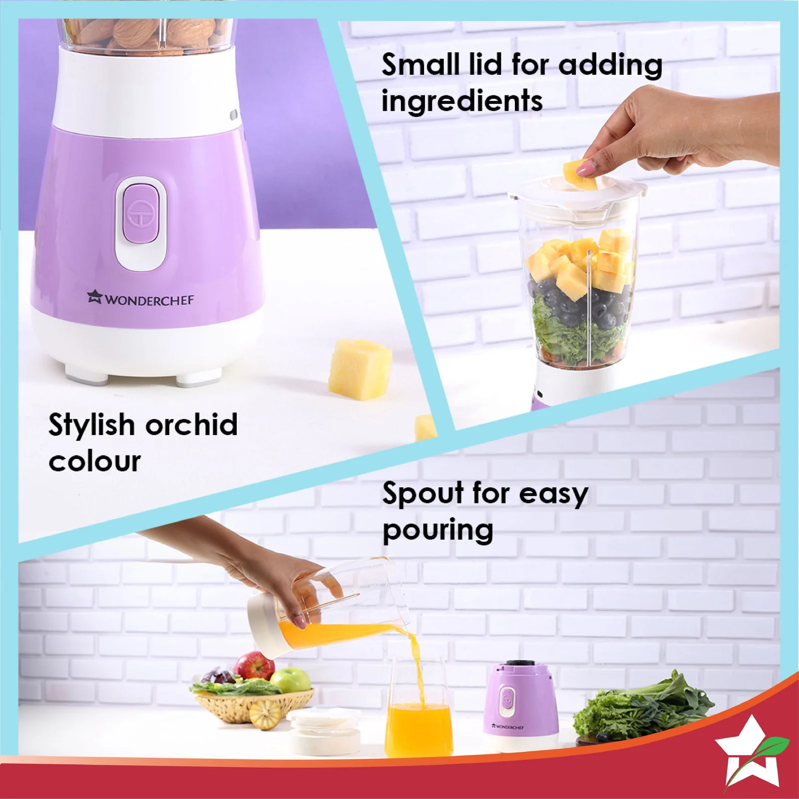 Orchid Personal Blender, 250W Copper Motor, 600ml Transparent Jar, Stainless Steel Blades for Perfect Blending, Hassle Free Blending of Fruits & Vegetable Juices, Protein Shakes, Smoothies - Image 4