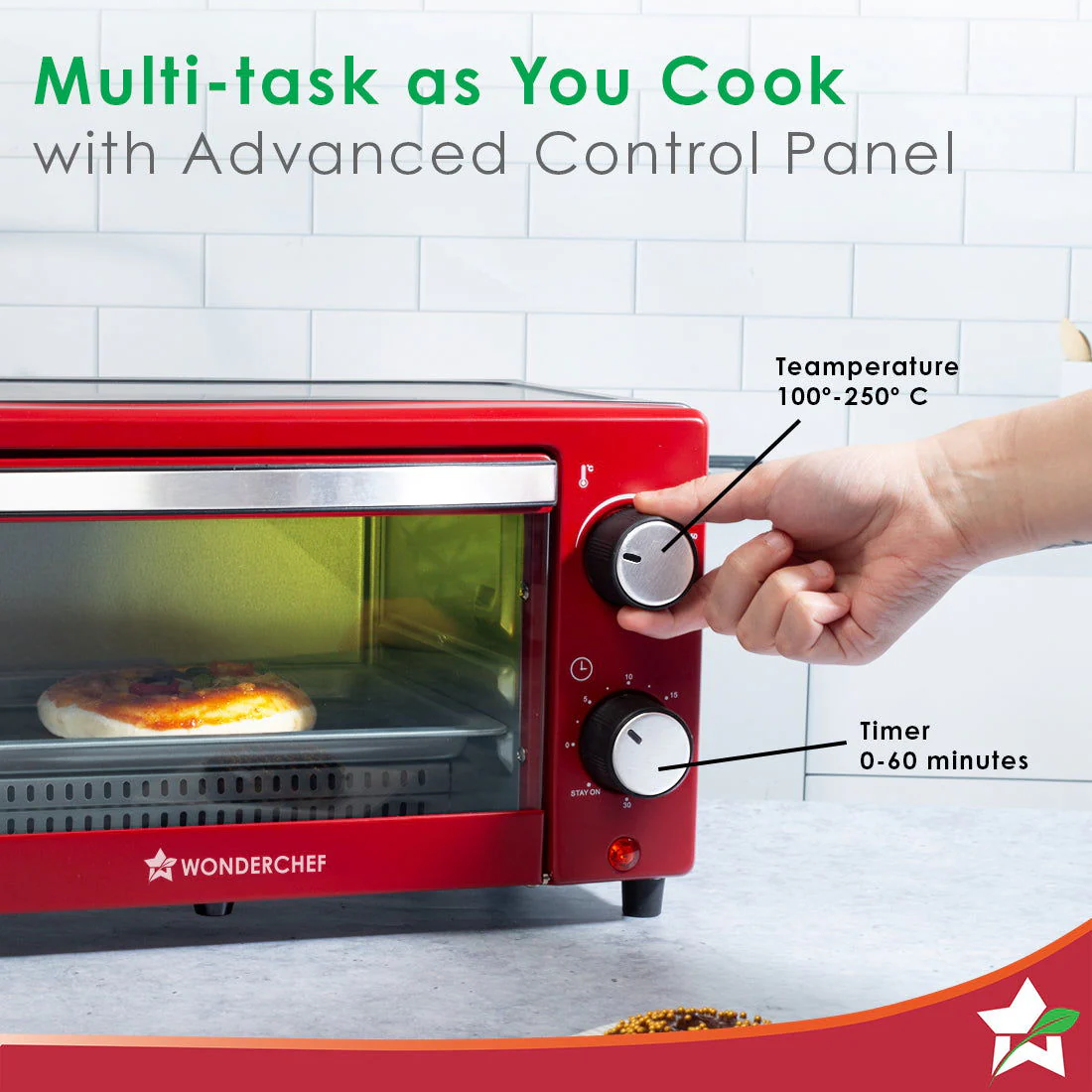 OTG & Wooden Tray Gift Combo | 9L OTG | Bake Breads and Cakes | Time Control upto 60 Mins | Temperature Control upto 250ā° | Heat Resistant Window, Removable Crumb Tray | 2 Year Warranty - Image 4