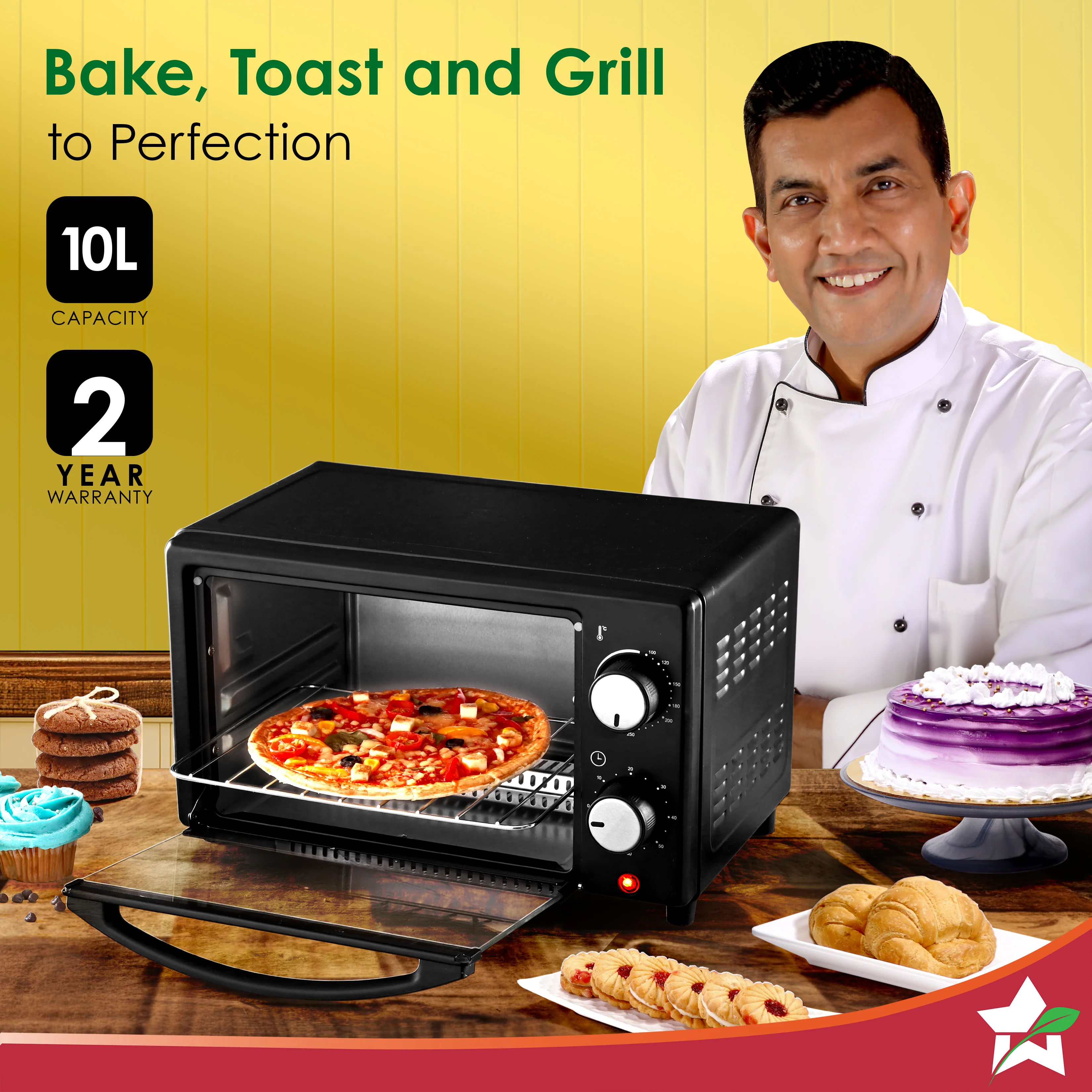 Oven Toaster Griller (OTG) 10 L | Bake, Grill, Roast | Auto-Shut Off | Heat-Resistant Tempered Glass | Customised Time & Temperature Control | Easy to Clean | 2 Year Warranty - Image 2