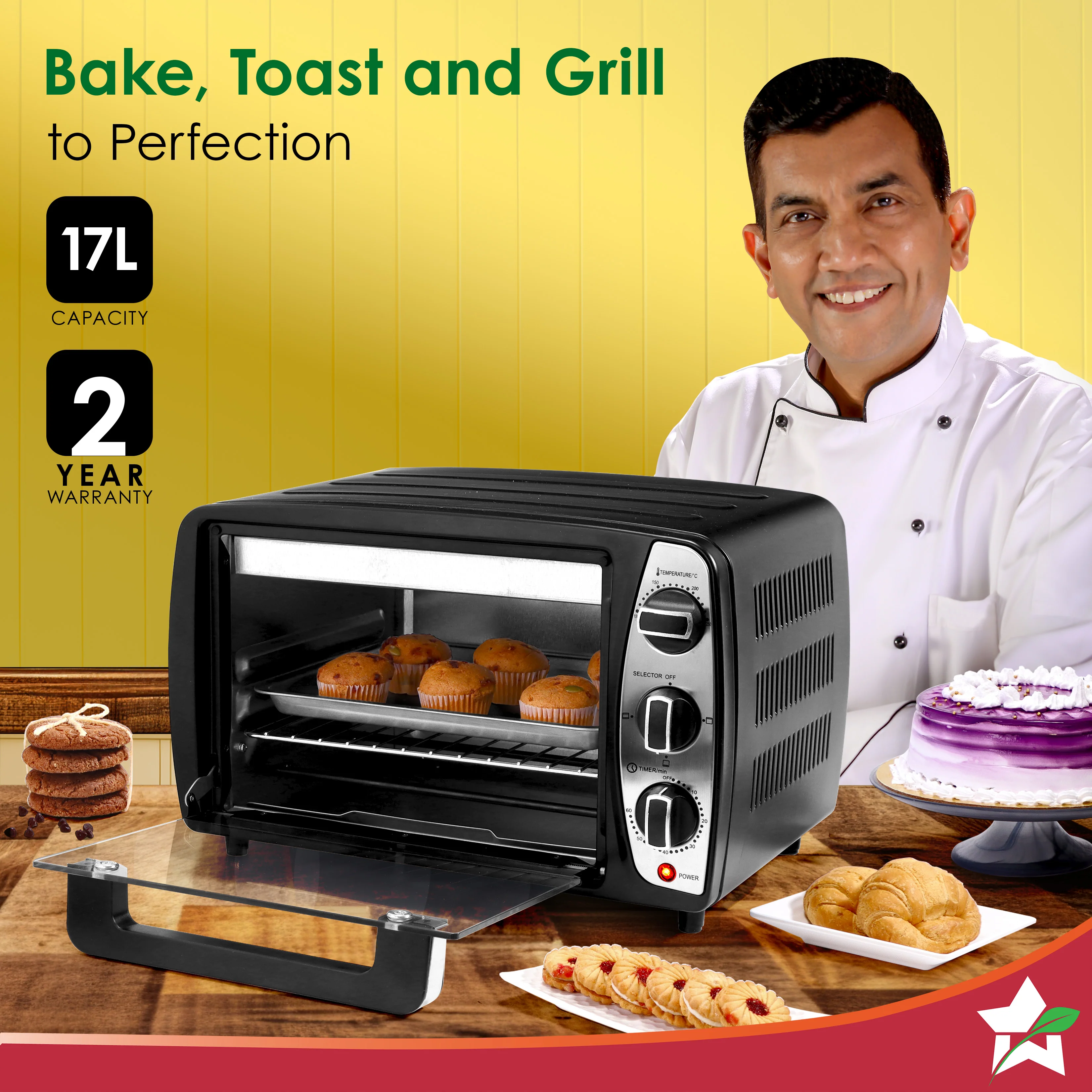 Oven Toaster Griller (OTG) 17 L | Bake, Grill, Roast | Auto-Shut Off | Heat-Resistant Tempered Glass | Customised Time & Temperature Control | Heat Selector | Easy to Clean | 2 Year Warranty - Image 2