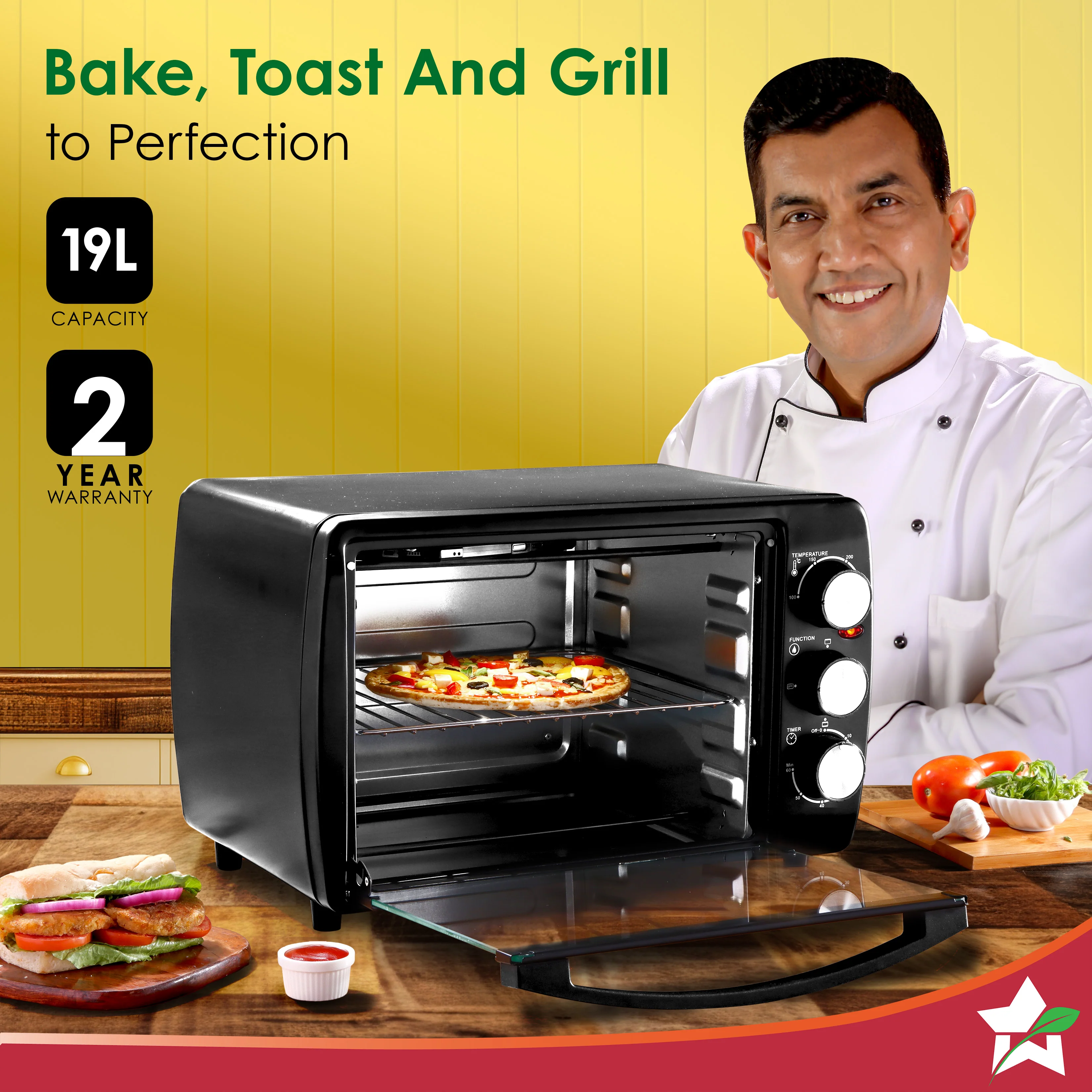 Oven Toaster Griller (OTG) 19 L | Bake, Grill, Roast | Auto-Shut Off | Heat-Resistant Tempered Glass | Customised Time & Temperature Control | Heat Selector | Easy to Clean | 2 Year Warranty - Image 2