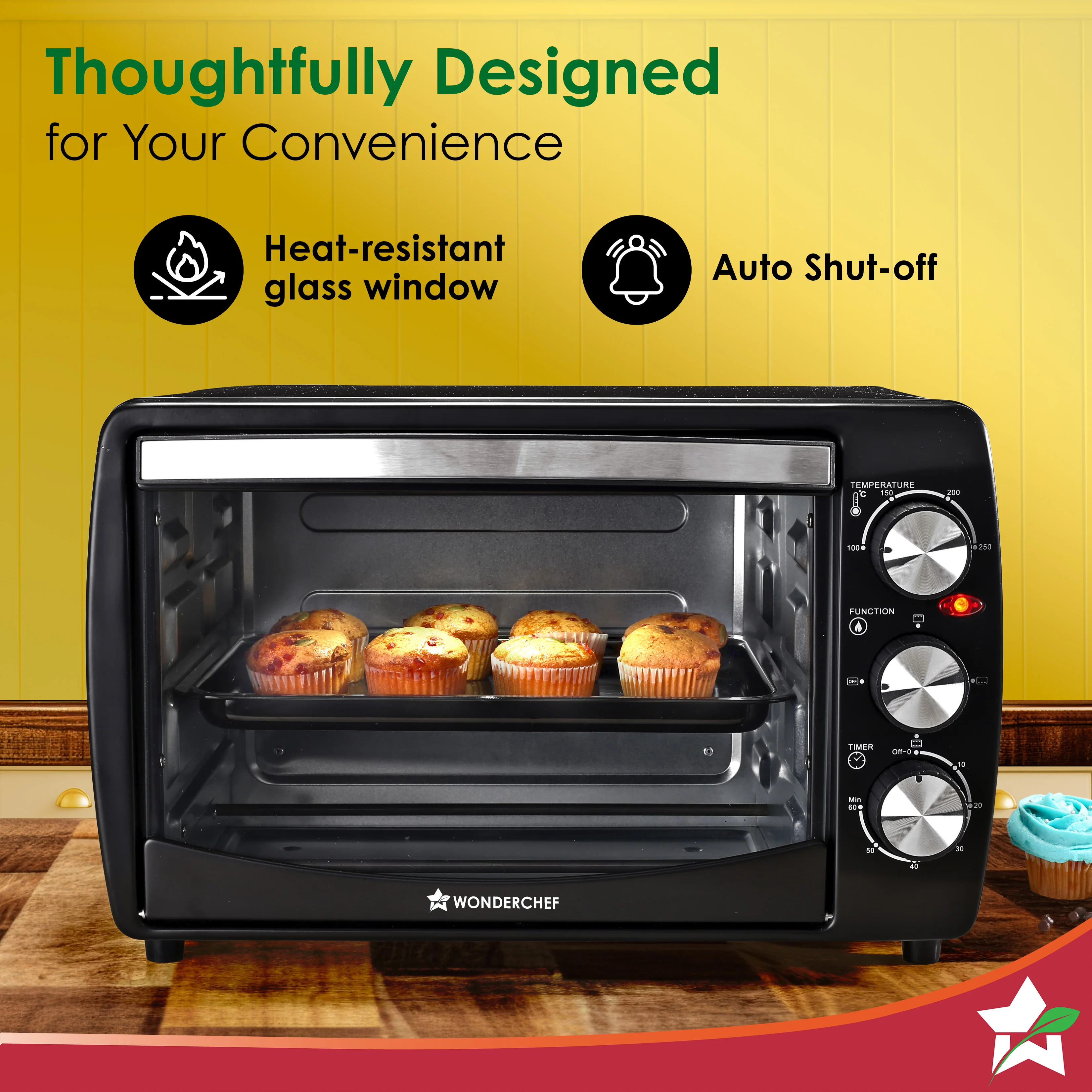 Oven Toaster Griller (OTG) 19 L | Bake, Grill, Roast | Auto-Shut Off | Heat-Resistant Tempered Glass | Customised Time & Temperature Control | Heat Selector | Easy to Clean | 2 Year Warranty - Image 5