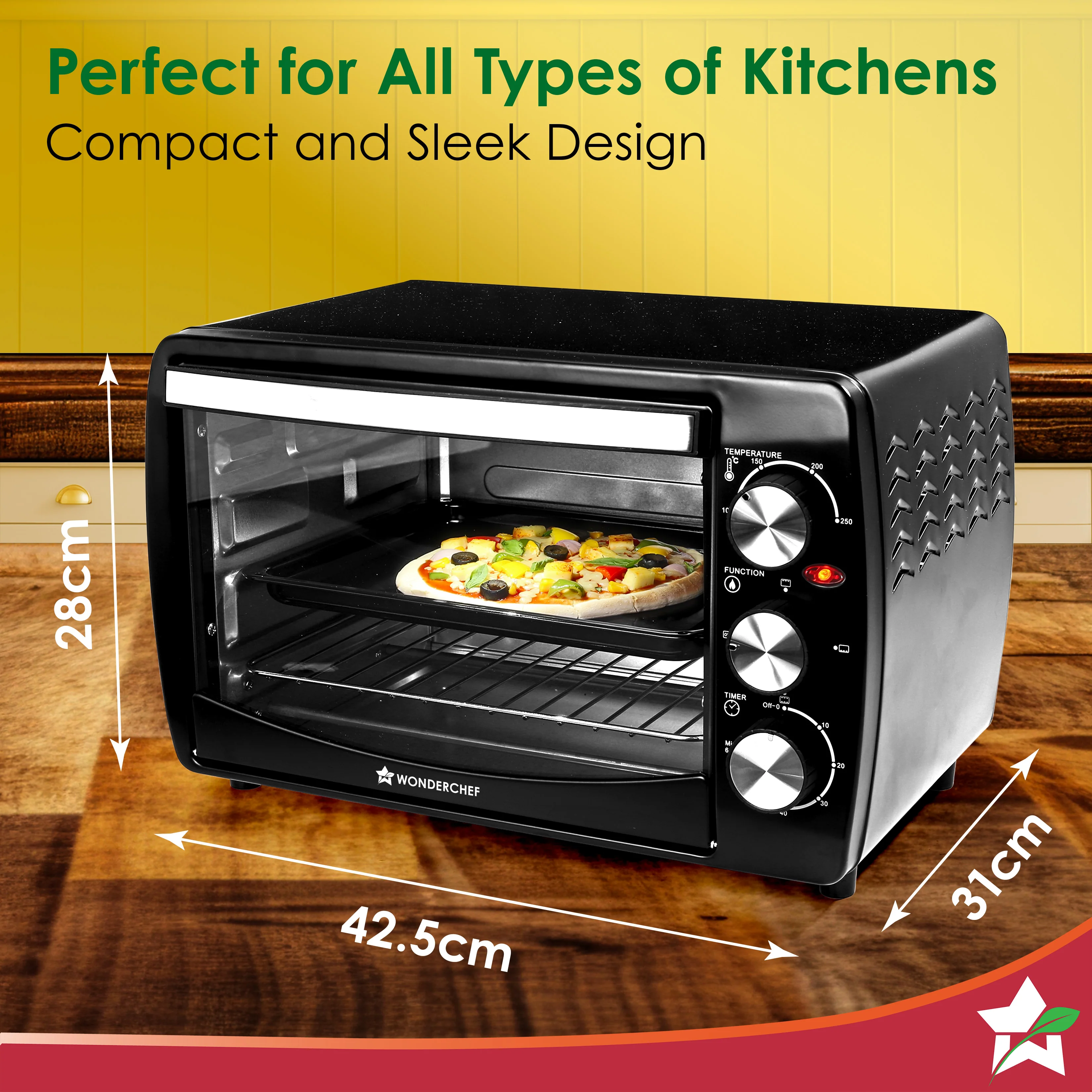 Oven Toaster Griller (OTG) 19 L | Bake, Grill, Roast | Auto-Shut Off | Heat-Resistant Tempered Glass | Customised Time & Temperature Control | Heat Selector | Easy to Clean | 2 Year Warranty - Image 7