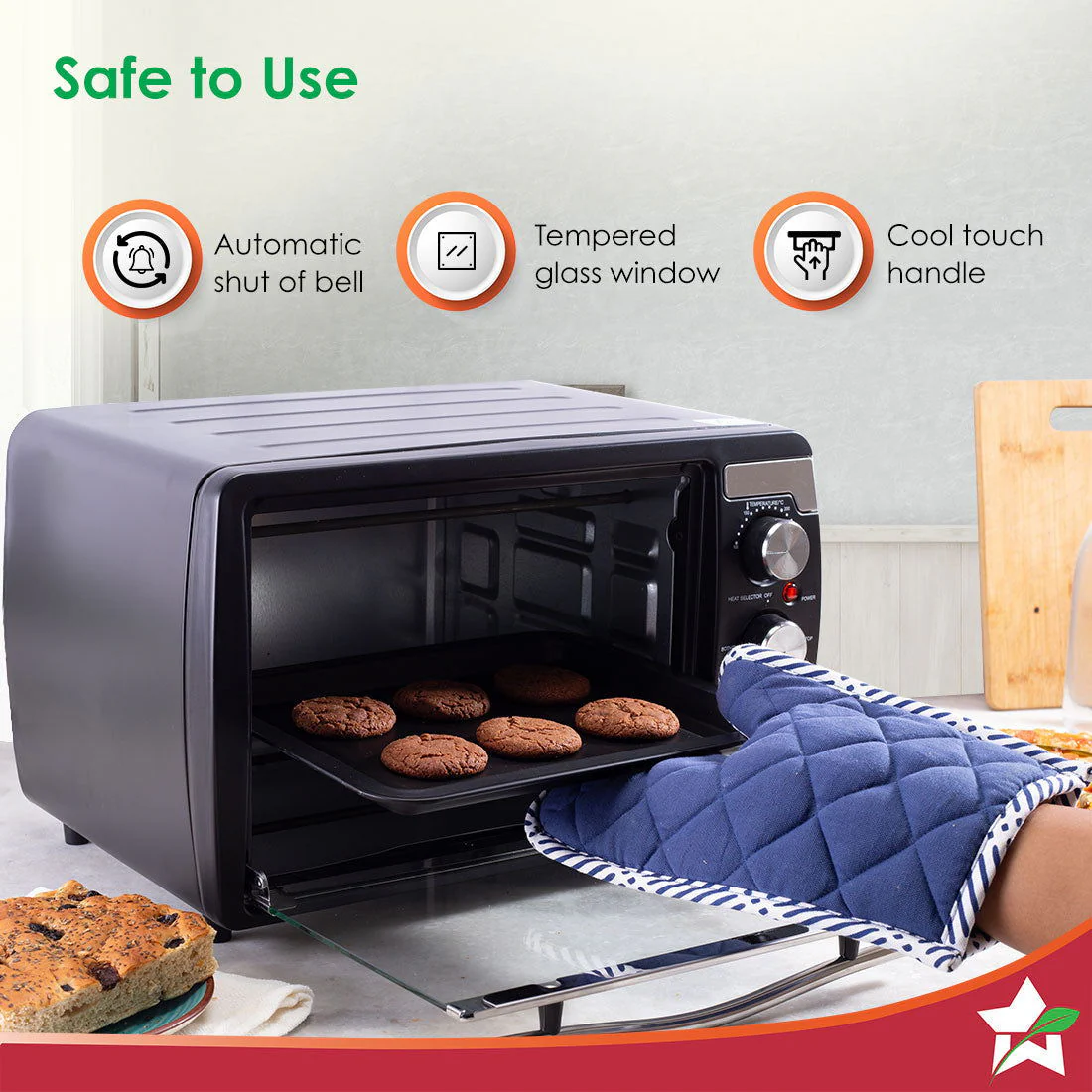 Oven Toaster Griller (OTG) | 21 Litres | Auto-Shut Off | Heat Resistant Tempered Glass | LED Lighting | Multi-Stage Heat Selection | 1400 W | Bake | Grill | Roast | Easy to Clean | 2 Years Warranty - Image 4