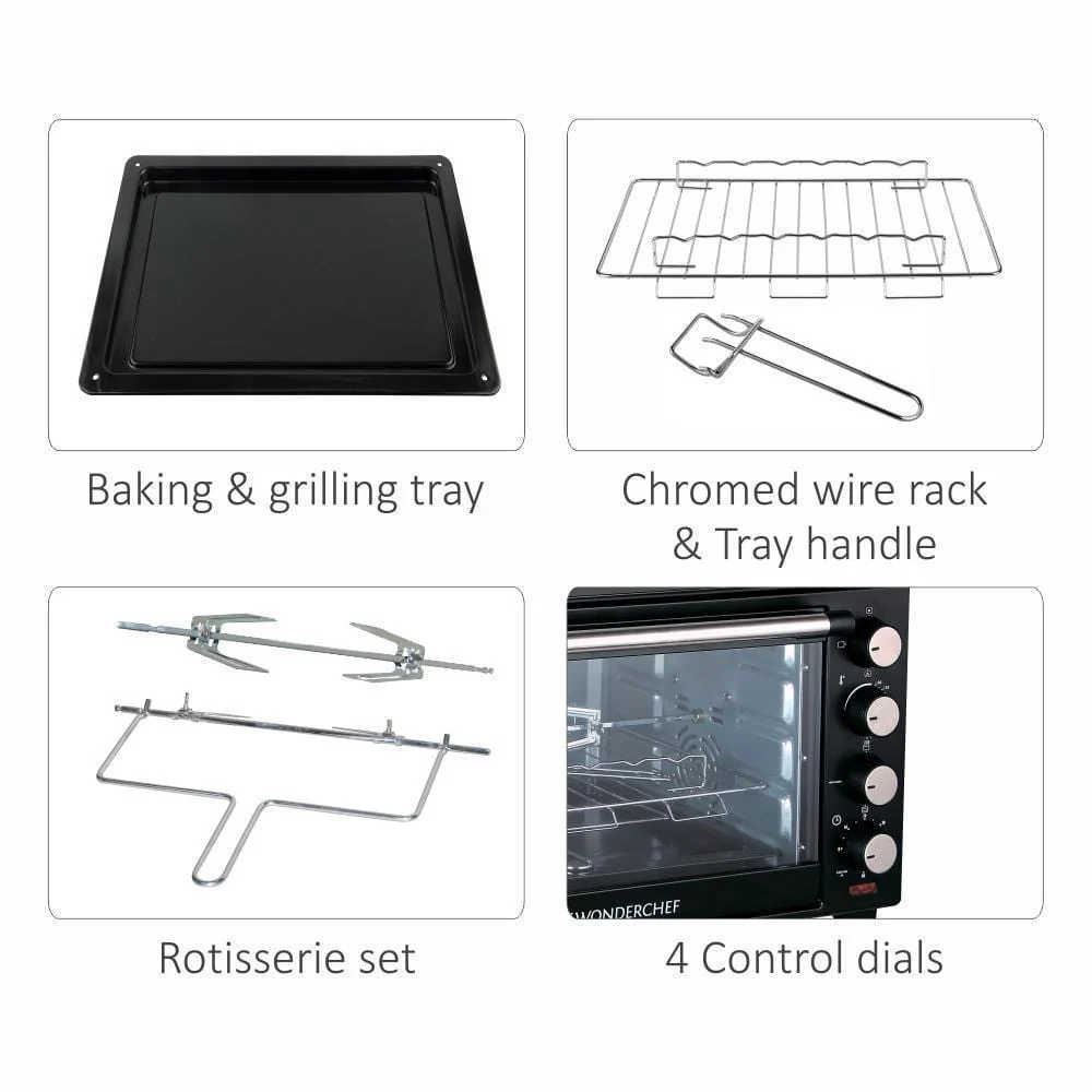 Wonderchef Renewed Oven Toaster Griller (OTG) - 28L | Black with Rotisserie | Auto-shut off | Heat-resistant Tempered Glass | Multi-stage Heat Selection - Image 13