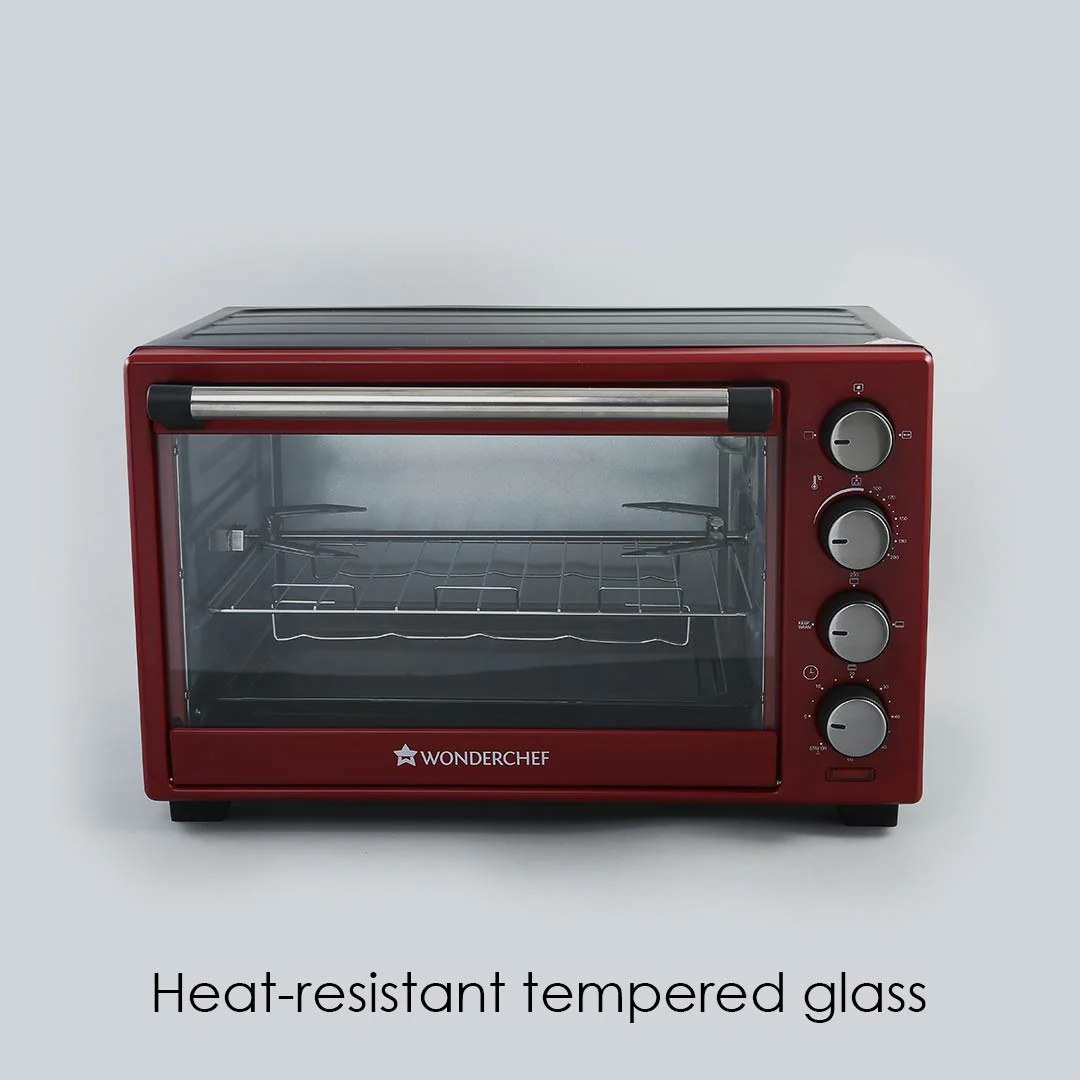 Wonderchef Renewed Oven Toaster Griller (OTG) Crimson Edge - 28L | Auto-shut Off | Heat-resistant Tempered Glass | Multi-stage Heat Selection | 1600W | Red - Image 18