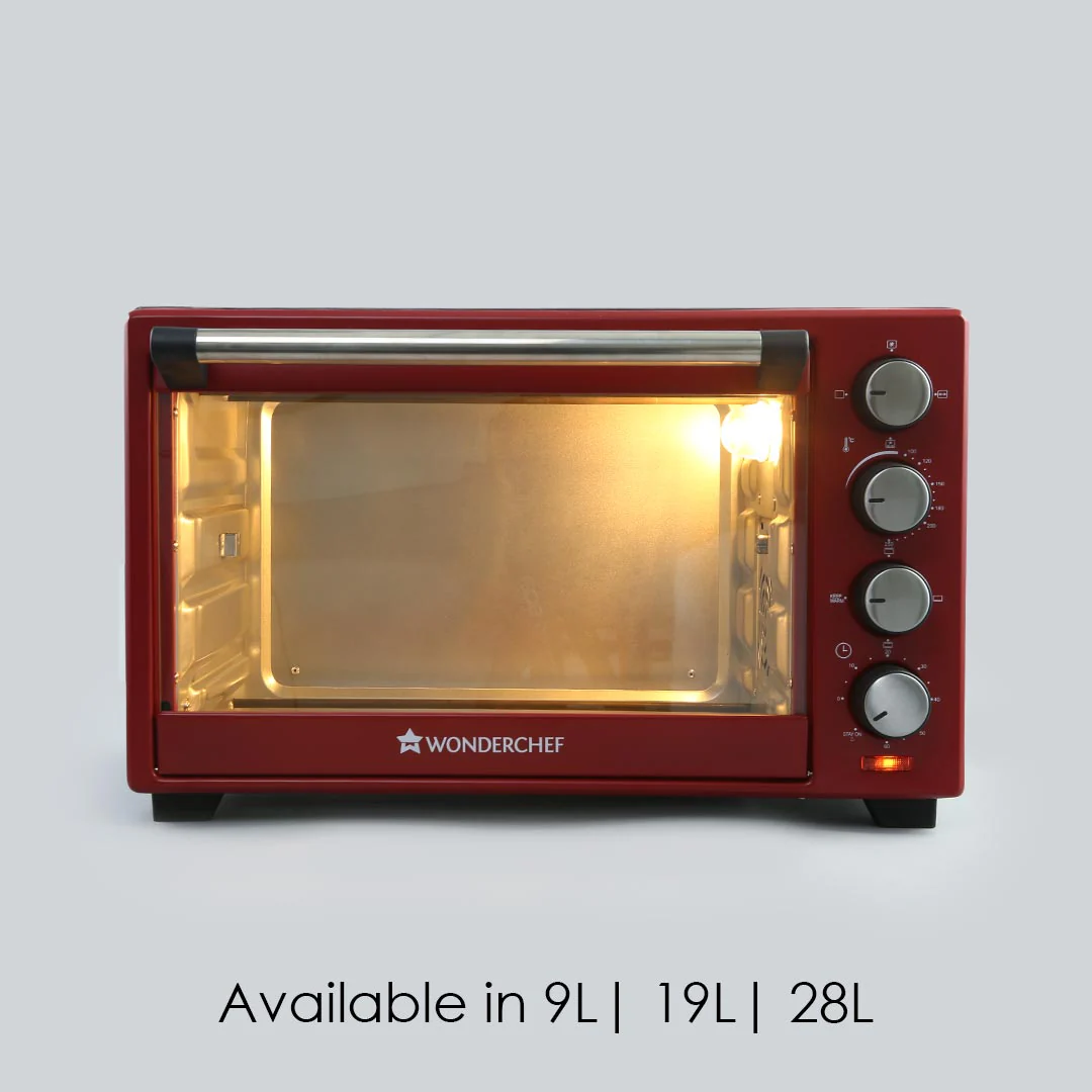 Wonderchef Renewed Oven Toaster Griller (OTG) Crimson Edge - 28L | Auto-shut Off | Heat-resistant Tempered Glass | Multi-stage Heat Selection | 1600W | Red - Image 3