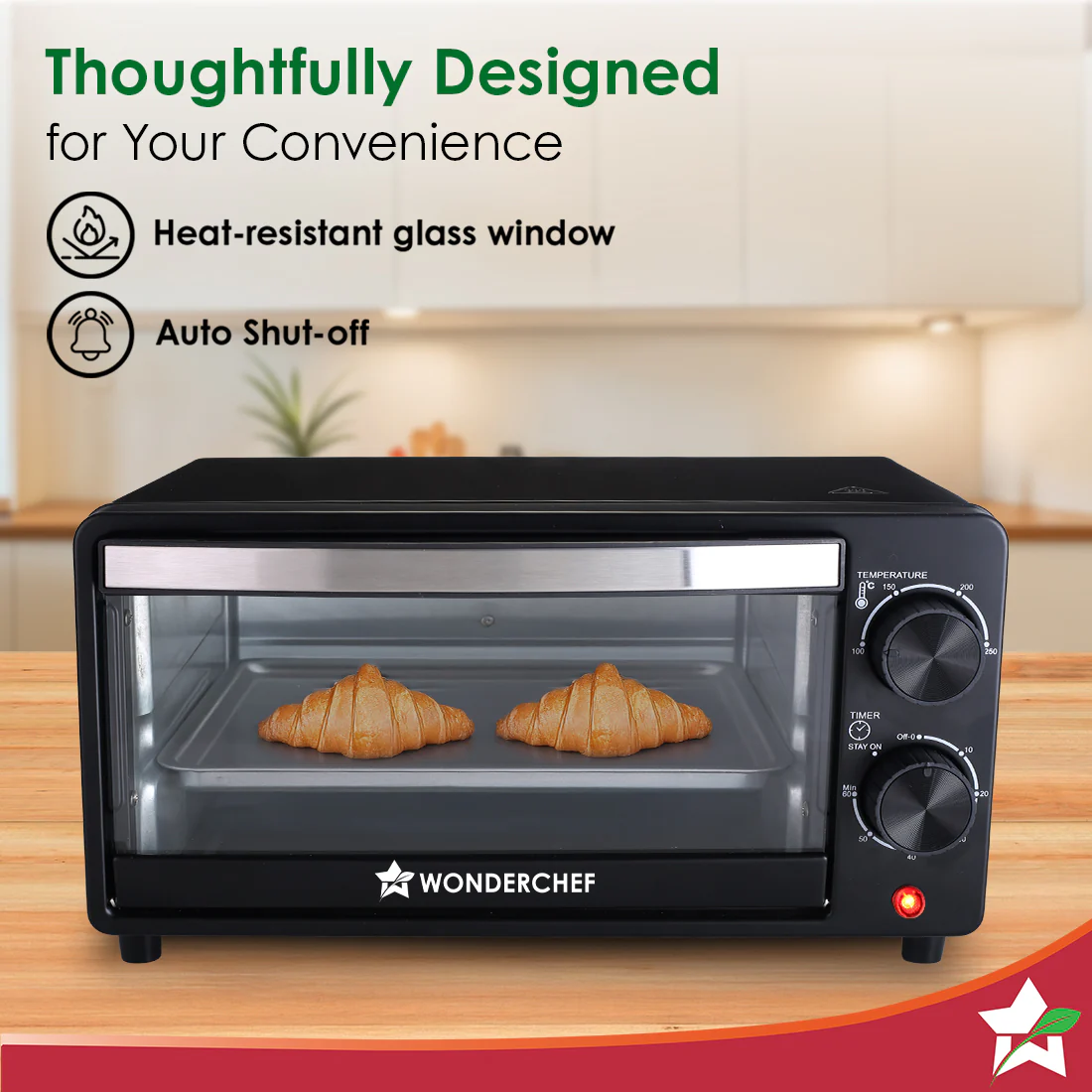 Oven Toaster Griller (OTG) for Kitchen, 10 L, Multi-function, For Baking, Grilling, Roasting, Heat-Resistant Glass, Customised Time & Temperature Control, Easy to Clean, 2-Yr Warranty - Image 4
