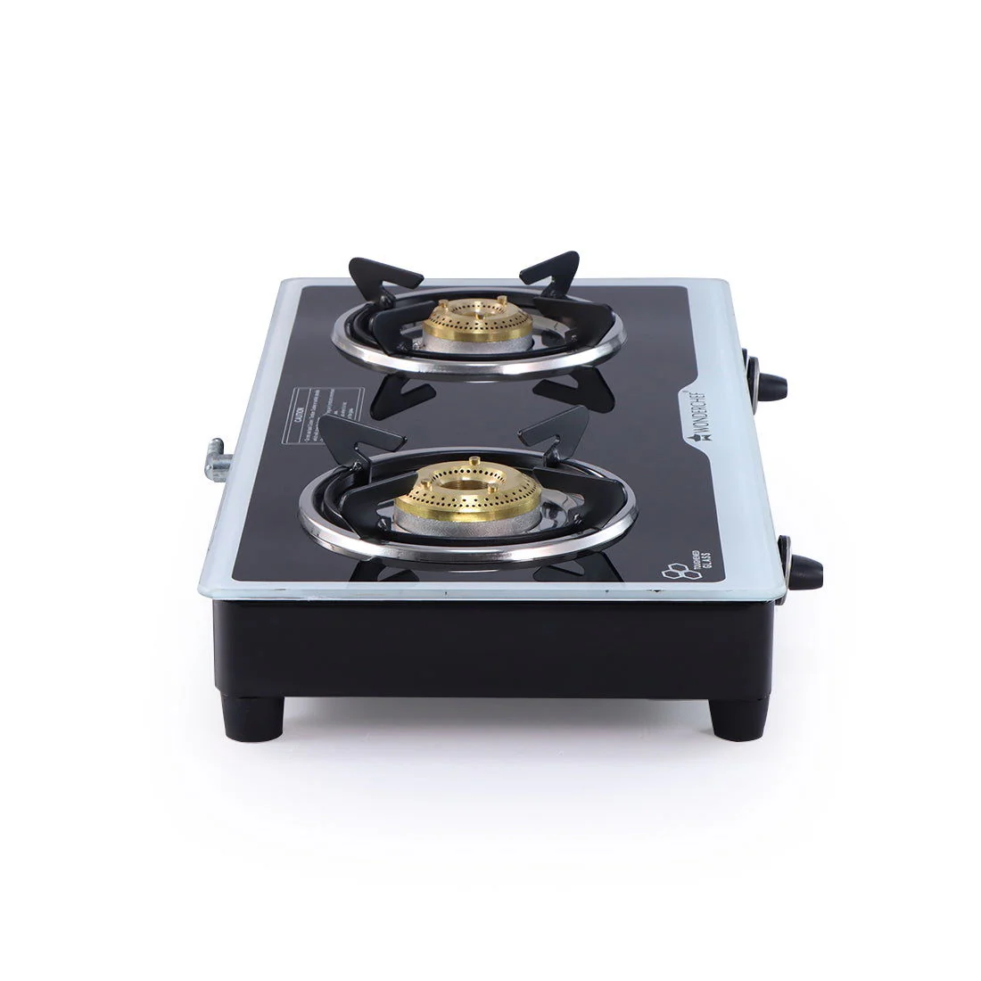 Platinum 2 Burner Glass Gas Stove, Black 6mm Toughened Glass with 1 Year Warranty, Ergonomic Knobs, Stainless Steel Drip Tray, Manual Ignition Gas Stove - Image 4