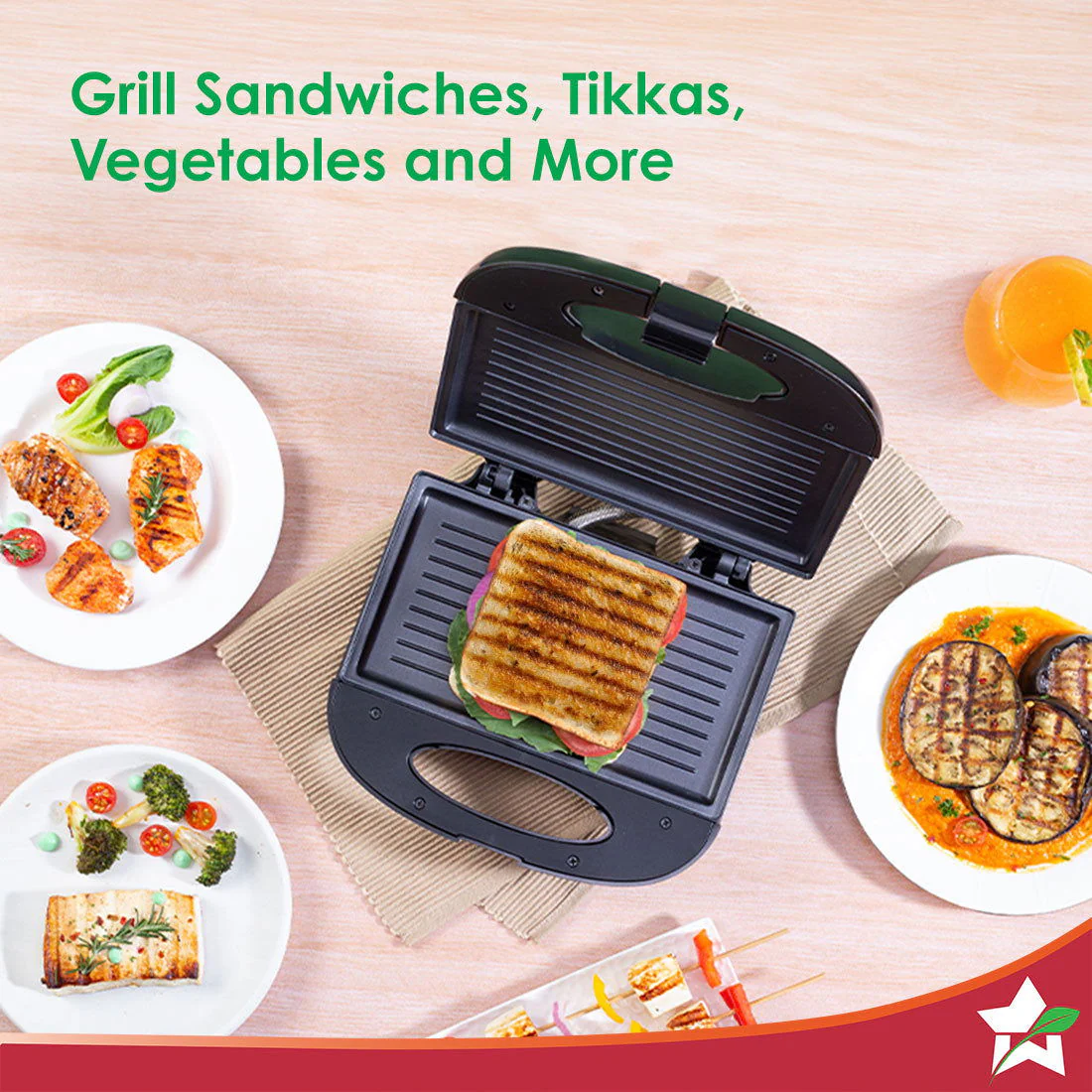 Prato Plus Griller (800W) & Crescent Electric Kettle | Healthy Non-stick Aluminium Grill Plates | Sleek and Compact Design | 1.8 L Kettle Capacity | Boil Water in 5 Mins - Image 7