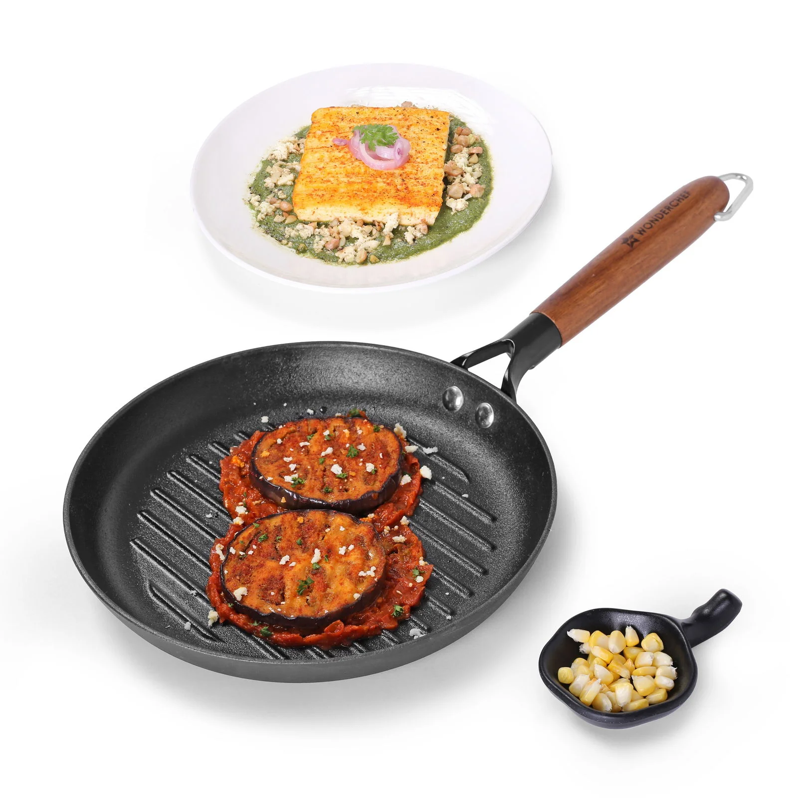 Pre-Seasoned Ferro Light 24cm Grill Pan| 2.5MM | Acacia Wooden Handles | Gravity Moulding Technology | No Chemical Coating |10 Year Warranty - Image 9
