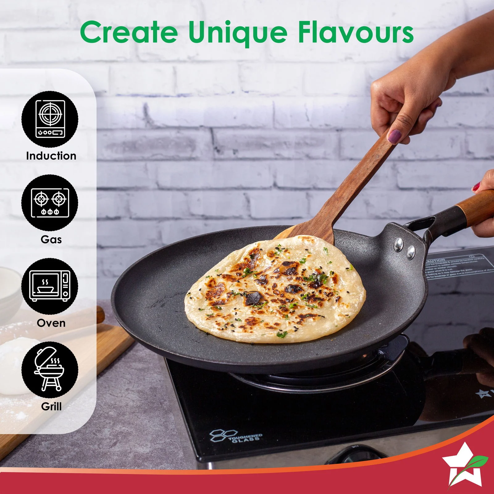 Pre-Seasoned Ferro Light 28cm Dosa Tawa | 4MM | Acacia Wooden Handles | Gravity Moulding Technology | No Chemical Coating |10 Year Warranty - Image 7