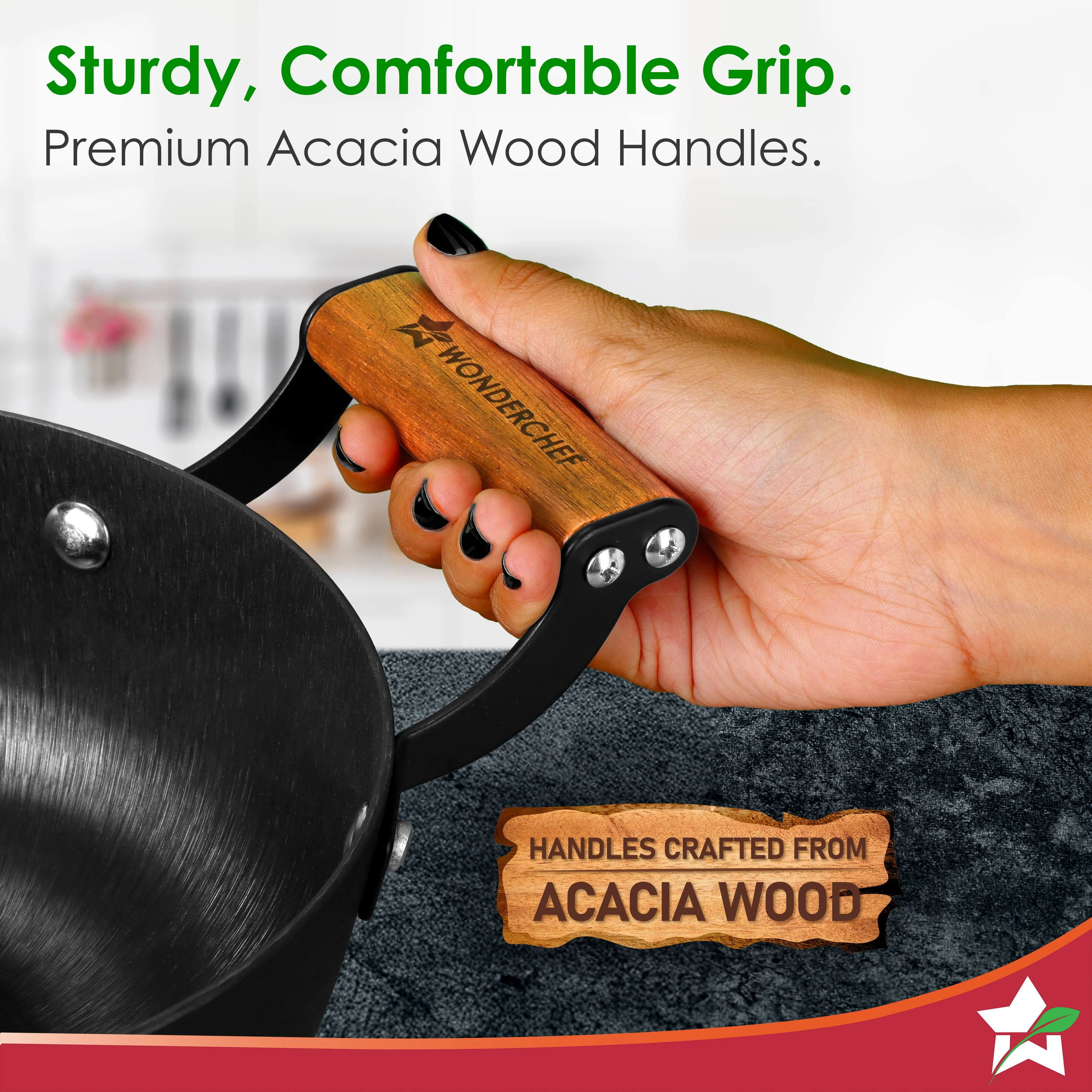 Pre-Seasoned Ferro Light 28cm Kadhai | 3.2L | Acacia Wooden Handles | Gravity Moulding Technology | No Chemical Coating |10 Year Warranty - Image 6