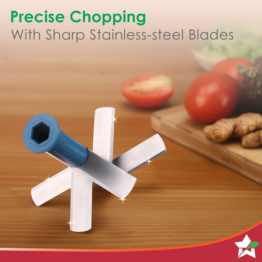 Pulse Vegetable String Chopper | Vegetable Cutter | 900ml | 6 Sharp Stainless-steel Blades for Precise Cutting | Transparent Bowl | Anti-slip Design | 1-Year Warranty - Image 5