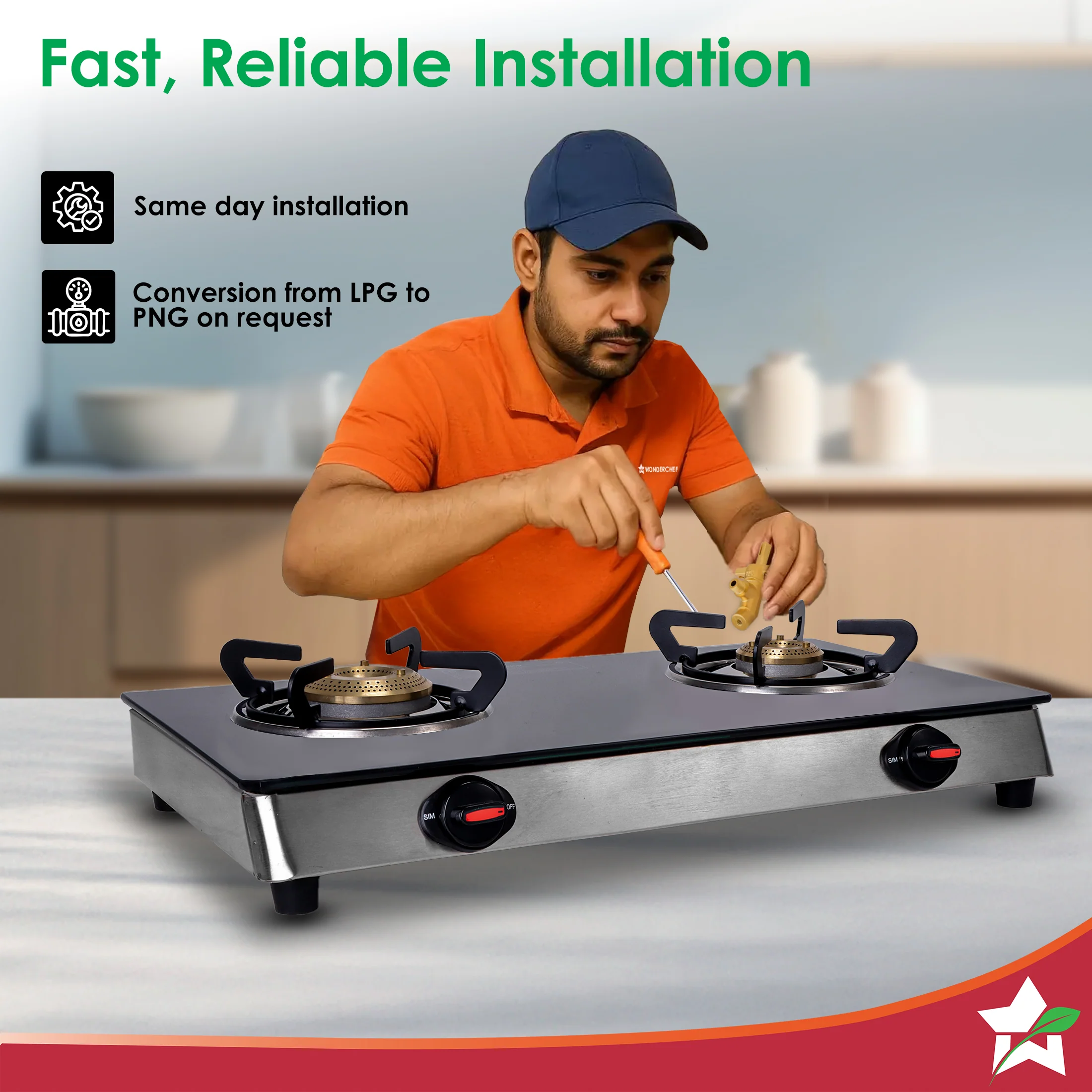 Regal 2 Brass Burner Gas Stove, LPG Gas Stove for Kitchen, ISI Toughened Glass Surface, SS Frame, Spill-proof Design, Ergonomic Knobs, 2-Yr Warranty - Image 7