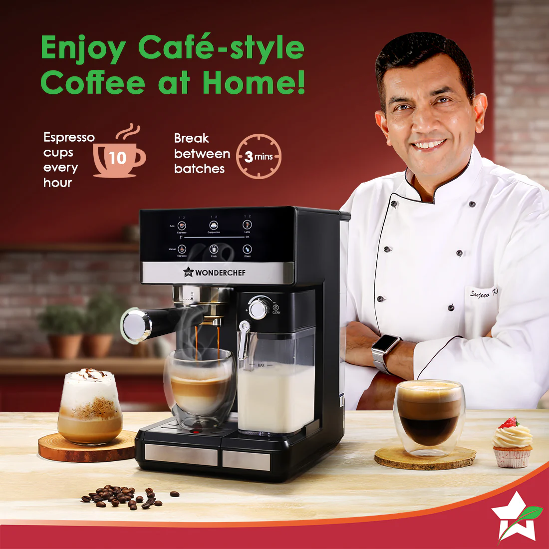 Regalia Automatic Coffee Maker, 20-bar with Auto-Frother, Make Espressos, Cappuccinos & Lattes at Home, With Milk Container & Steamer, Metal Porta Filter, Auto-clean, 2-Yr Warranty - Image 2