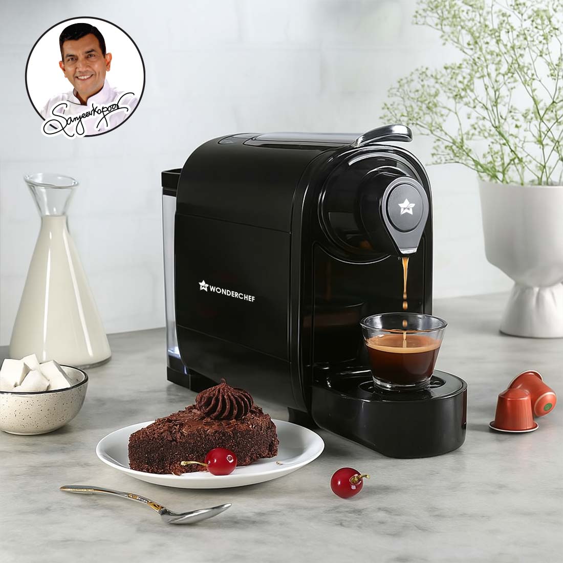 Regalia Capsule Coffee Machine with Frother | Perfect Coffee Base | Compatible with Starbucks and Coffeeza Capsules | 3 Coffee Shot options - Ristretto, Espresso, Lungo | Patented Capsule Ejection System | 1400W | 2 Year Warranty - Image 2