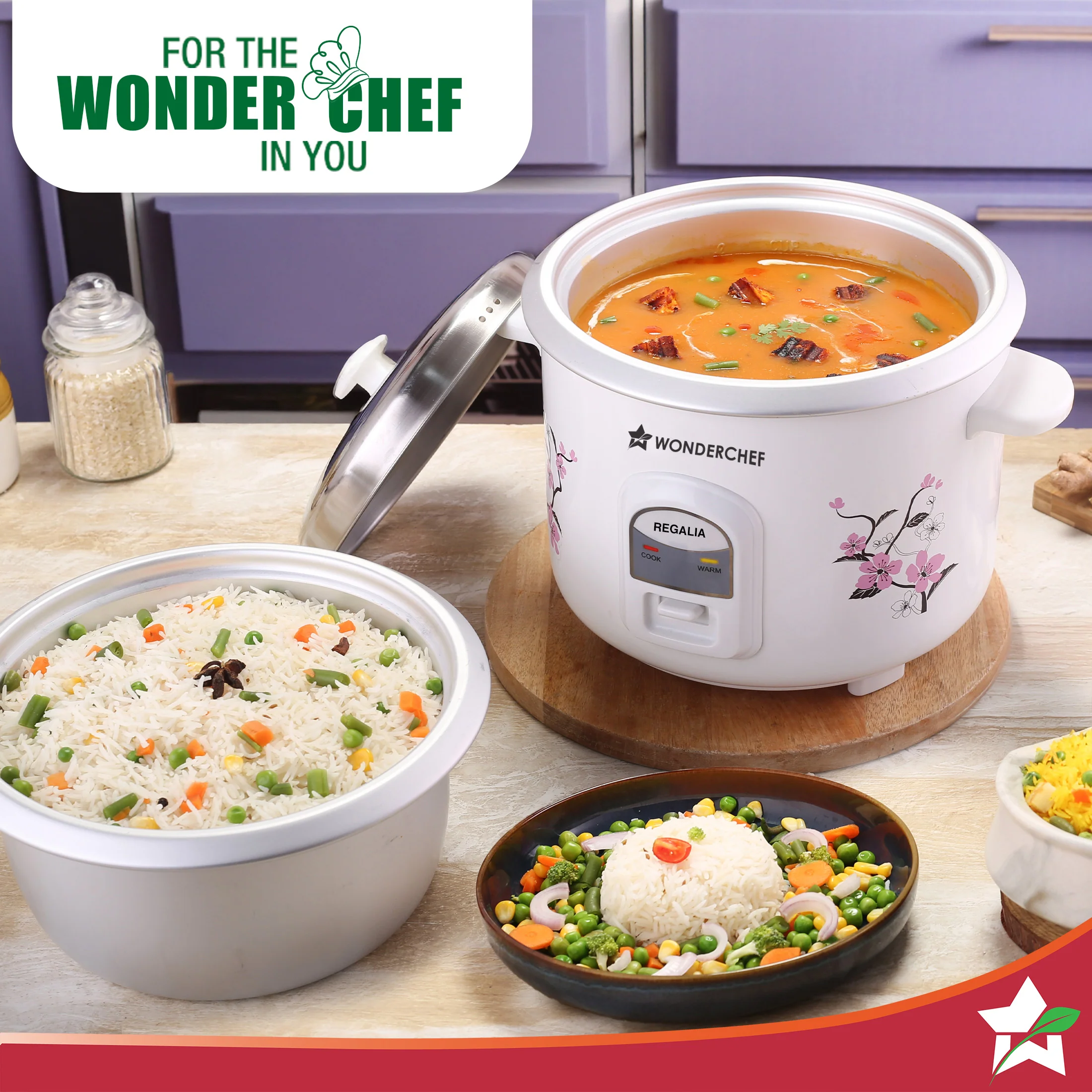 Regalia Electric Rice Cooker | 1.8 L, 700W | 2 Non-stick Bowls Serve 7-8 | Keep Warm Function | Uniform Cooking | Steam Veggies, Make Pulao, Khichdi, Momos | 2-Year Warranty - Image 9