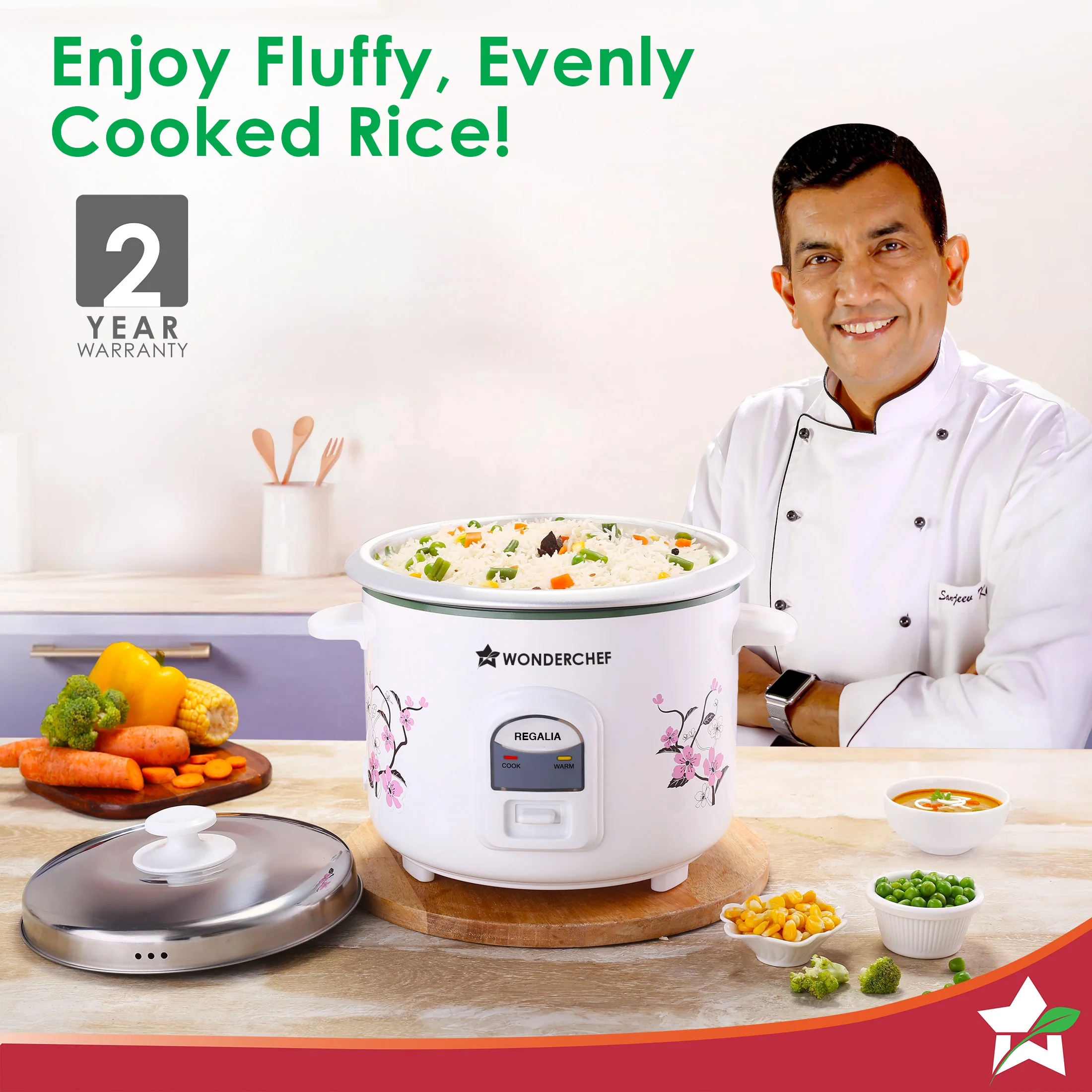 Regalia Electric Rice Cooker | 1.8 L, 700W | Non-stick Bowl Serves 4-6 | Keep Warm Function | Uniform Cooking | Steam Veggies, Make Pulao, Khichdi, Momos | 2-Year Warranty - Image 2