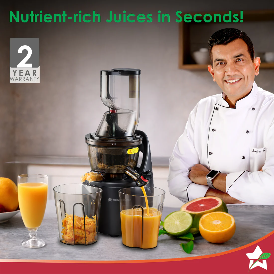 Regalia Full Fruit Cold Press Slow Juicer | 55 RPM Slow Juicer Retains Higher Nutrients | 240W powerful DC motor | Easy to Clean | 5-Year Motor Warranty - Image 2