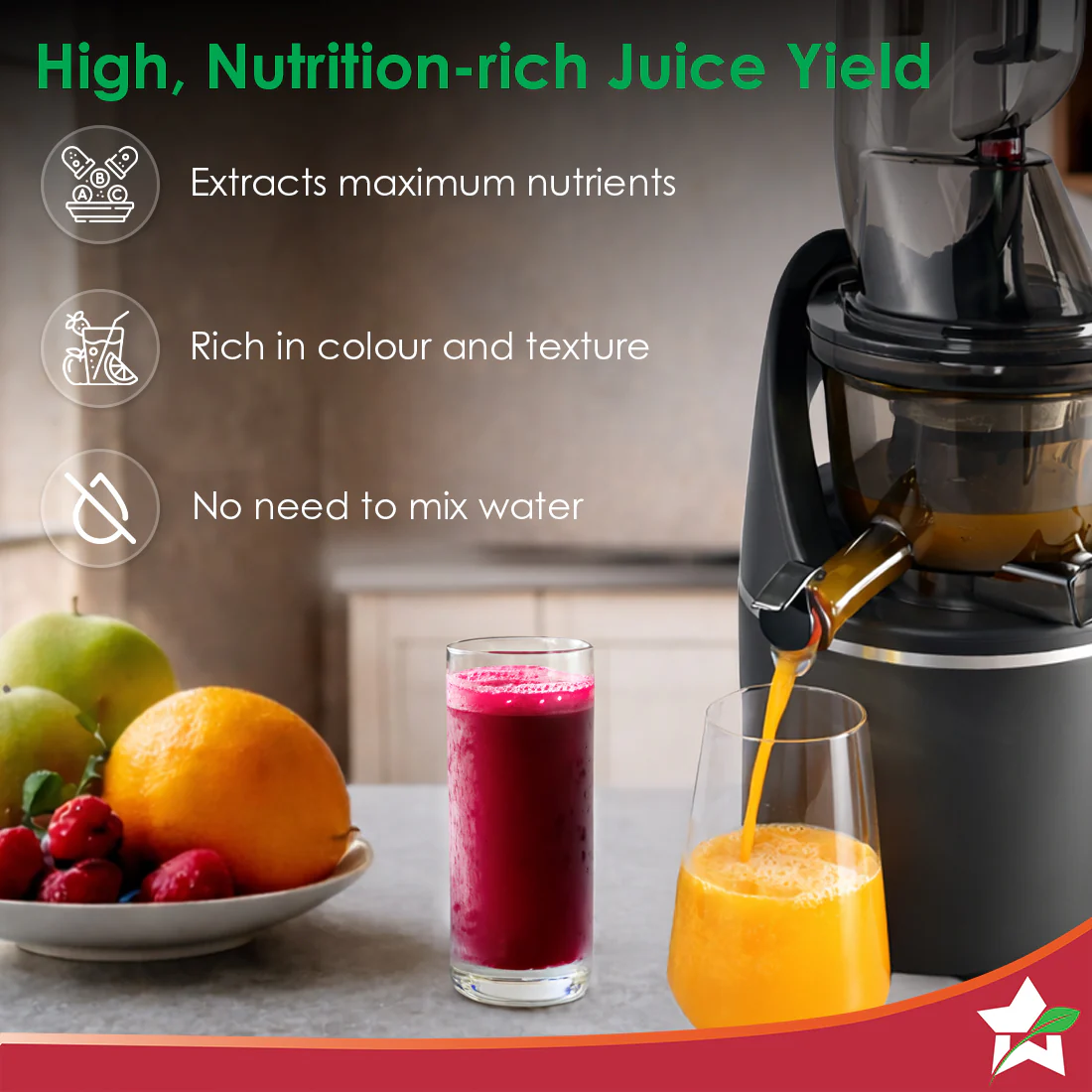 Regalia Full Fruit Cold Press Slow Juicer | 55 RPM Slow Juicer Retains Higher Nutrients | 240W powerful DC motor | Easy to Clean | 5-Year Motor Warranty - Image 6