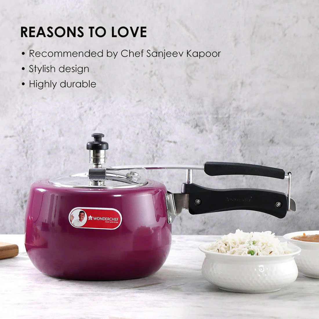 Regalia Induction Base 3L Pressure Cooker with Inner Lid, 2 Years Warranty, Purple - Image 8