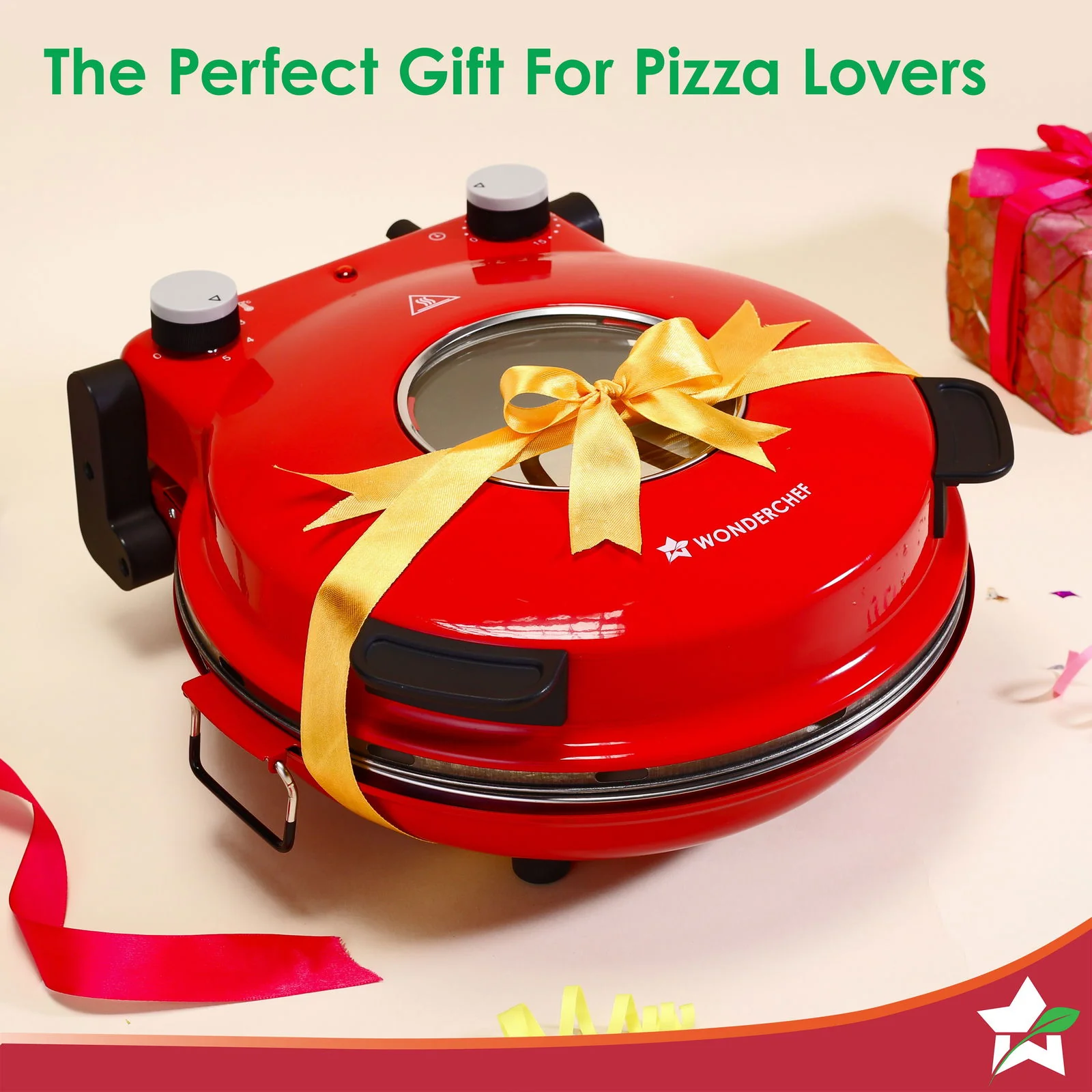 Wonderchef Regalia Pizza Maker | Crispy Pizzas in 5 Minutes with Rapid Cooking over 450°C | Wood-Fired Pizza-Like Taste | Lava Stone Base for Golden Crust | 1200W, 12-in Diameter | 2-Year Warranty - Image 8