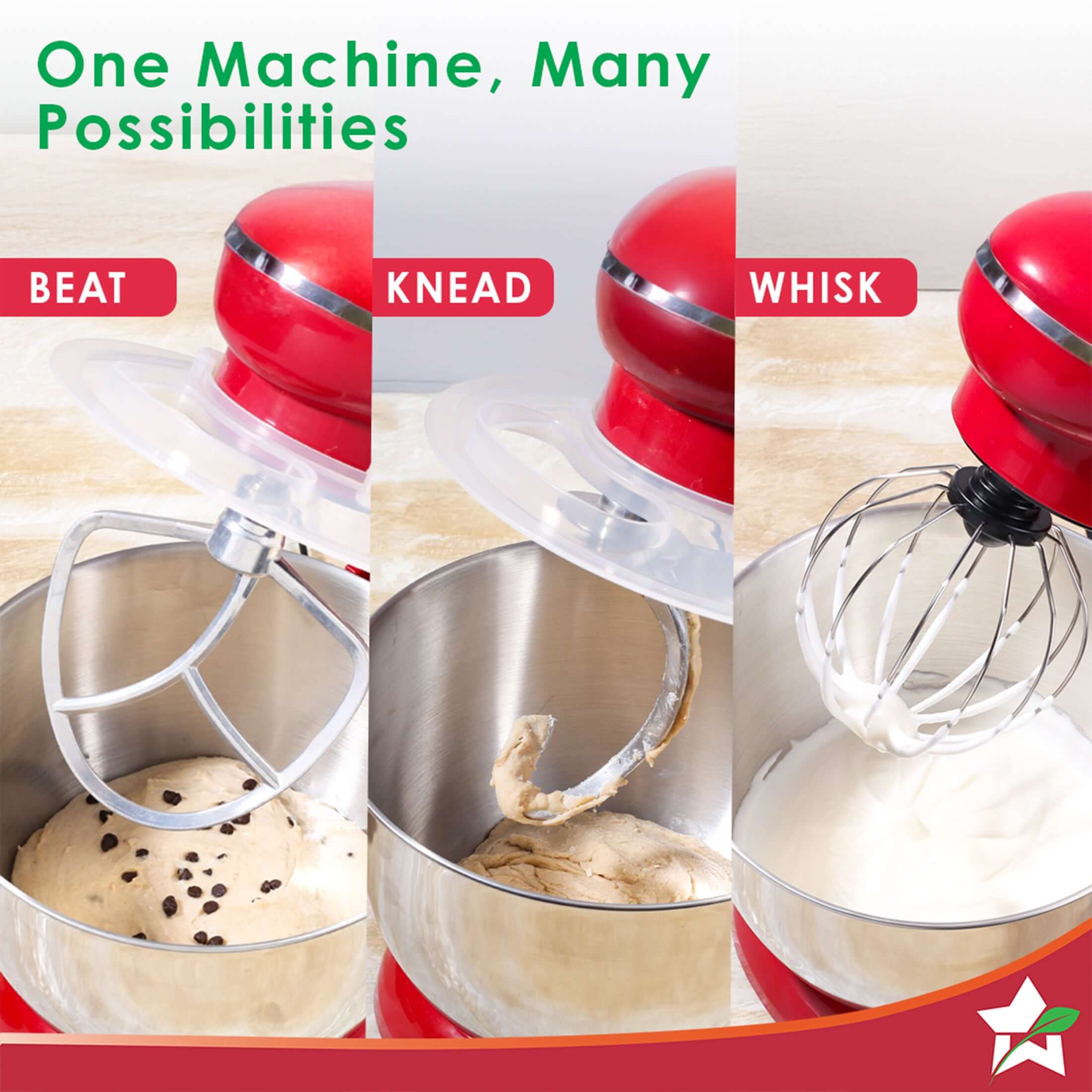 Regalia Stand Mixer | 4.5L Stainless-steel Bowl | Whisk, Whip, Beat, Mix | For Cake & Pizza Doughs, Creams, Salad Dressings, Egg Whites/Yolks | 6-speed Setting | 3 Attachments | 2-year Warranty - Image 4
