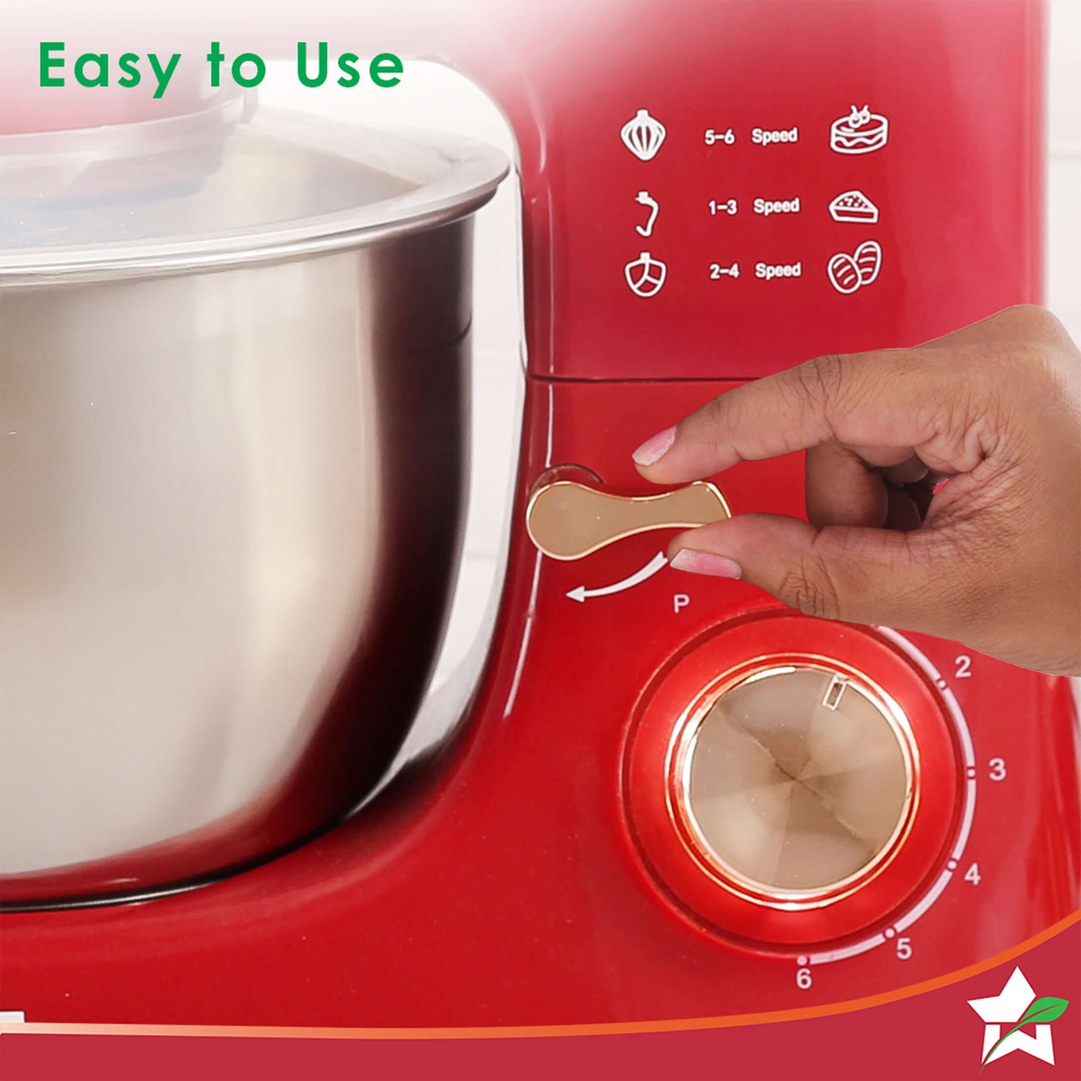 Regalia Stand Mixer | 4.5L Stainless-steel Bowl | Whisk, Whip, Beat, Mix | For Cake & Pizza Doughs, Creams, Salad Dressings, Egg Whites/Yolks | 6-speed Setting | 3 Attachments | 2-year Warranty - Image 5