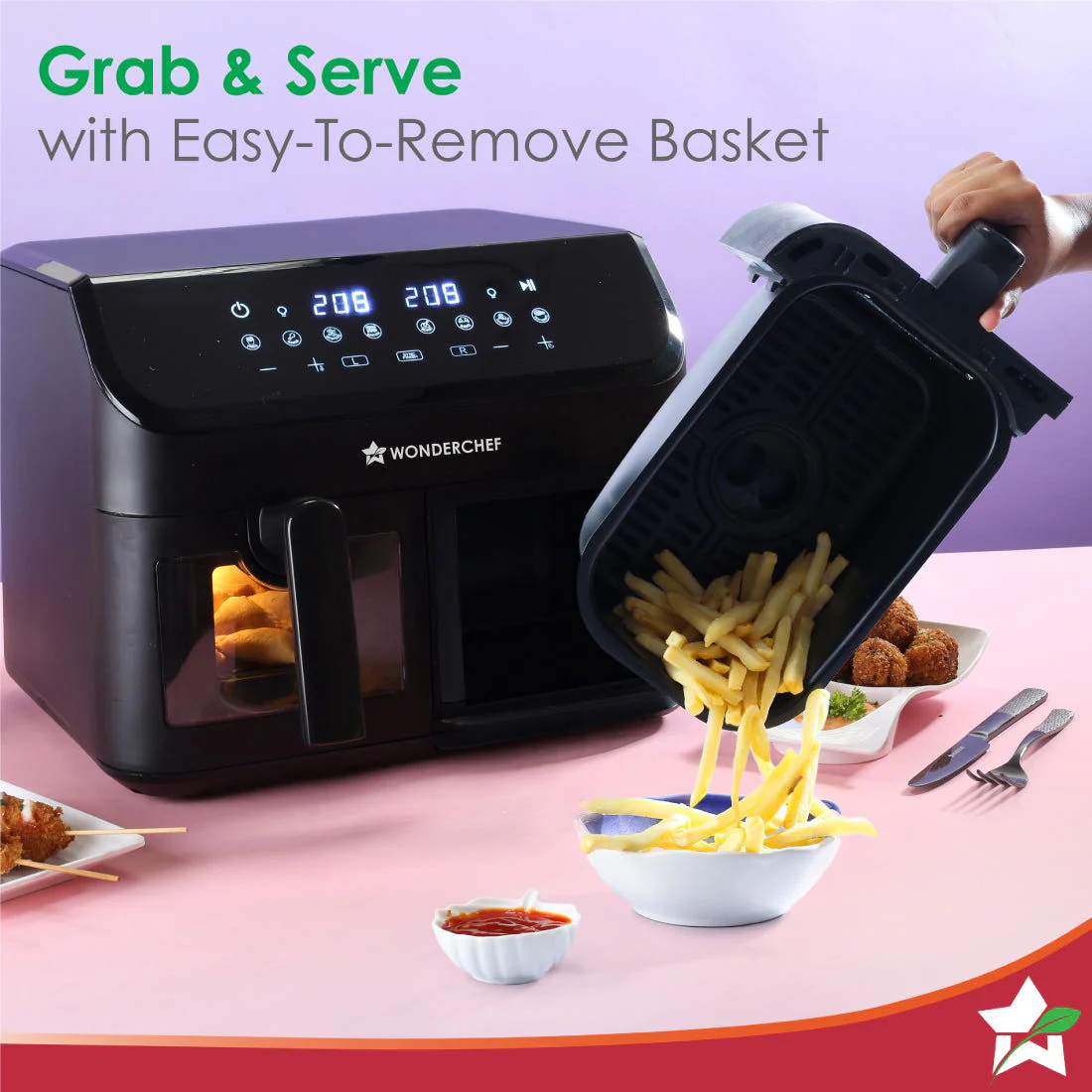 Regenta Digital Air Fryer with Dual Basket | 2000W, 9L | 2 Baskets for Different Types of Cooking | Healthy Food with Minimum Oil | Auto Resume & Shut-off | Touch Screen | 2 Year Warranty - Image 8