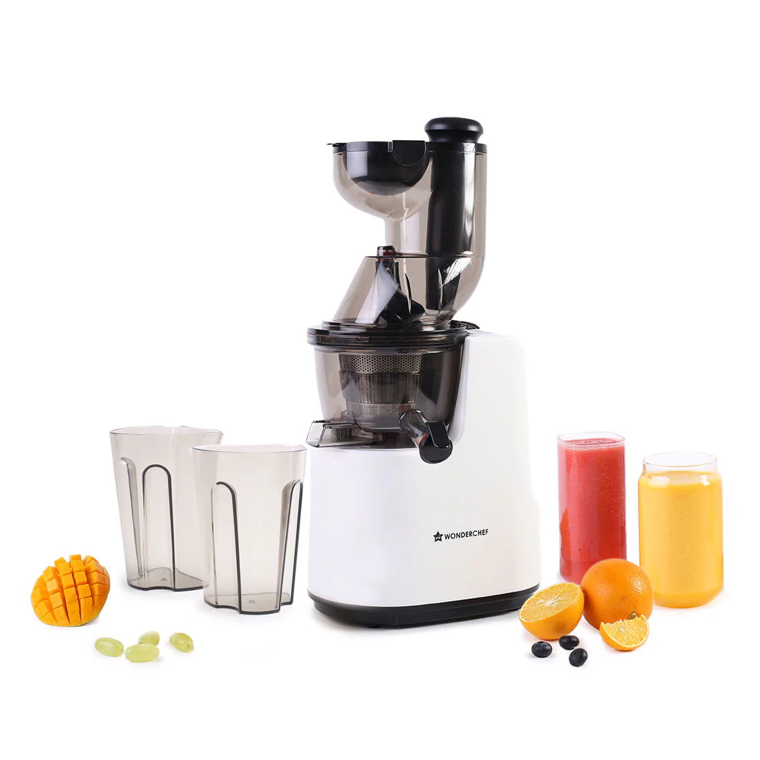 Regenta Full Fruit Juicer | Professional Cold Press | High Juice Yield | 240W | 55 RPM | Fine Strainer | All-in-1 Fruit & Vegetable Juicer | White | 2 Year Warranty