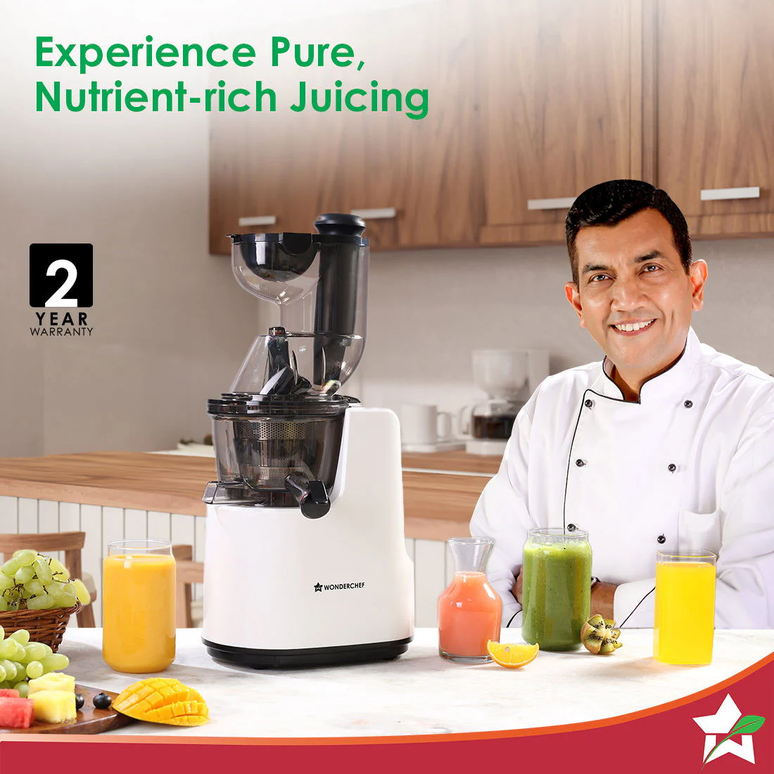 Regenta Full Fruit Juicer | Professional Cold Press | High Juice Yield | 240W | 55 RPM | Fine Strainer | All-in-1 Fruit & Vegetable Juicer | White | 2 Year Warranty - Image 2