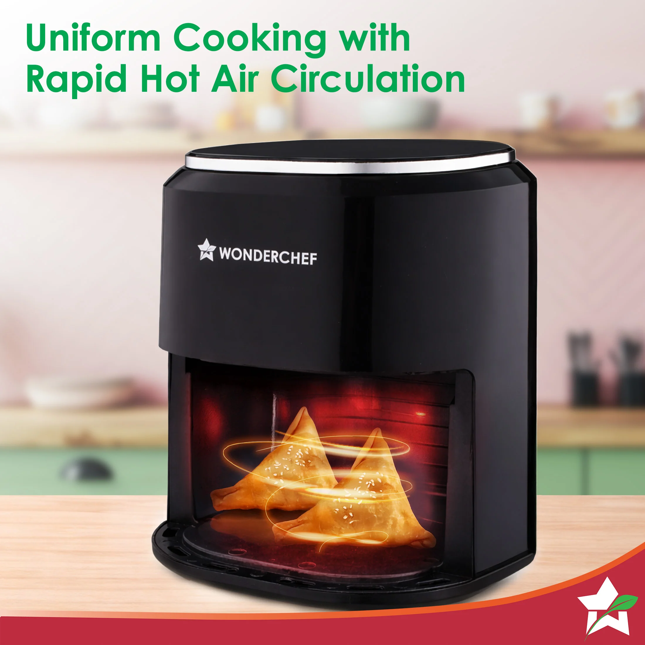 Roma Digital Air Fryer, 1380W, 4.5L, Rapid Hot Air Technology, 7 Pre-set Menus, Non-stick Basket, Customised Time & Temperature Control, Fry, Bake, Grill, Chrome Finish, 2-Yr Warranty - Image 4