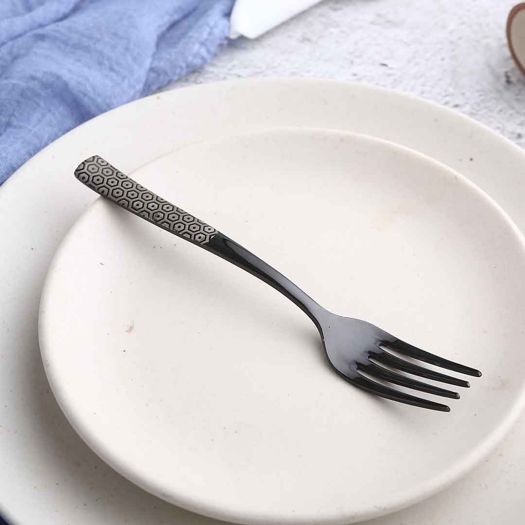 Roma Dinner Fork - Black - Set of 6pcs - Image 4