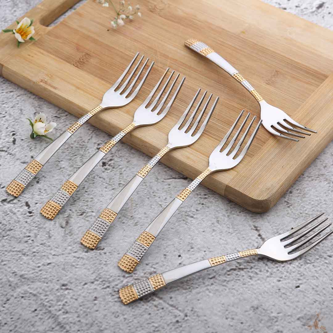 Roma Dinner Fork - Gold Plated - Set of 6pcs