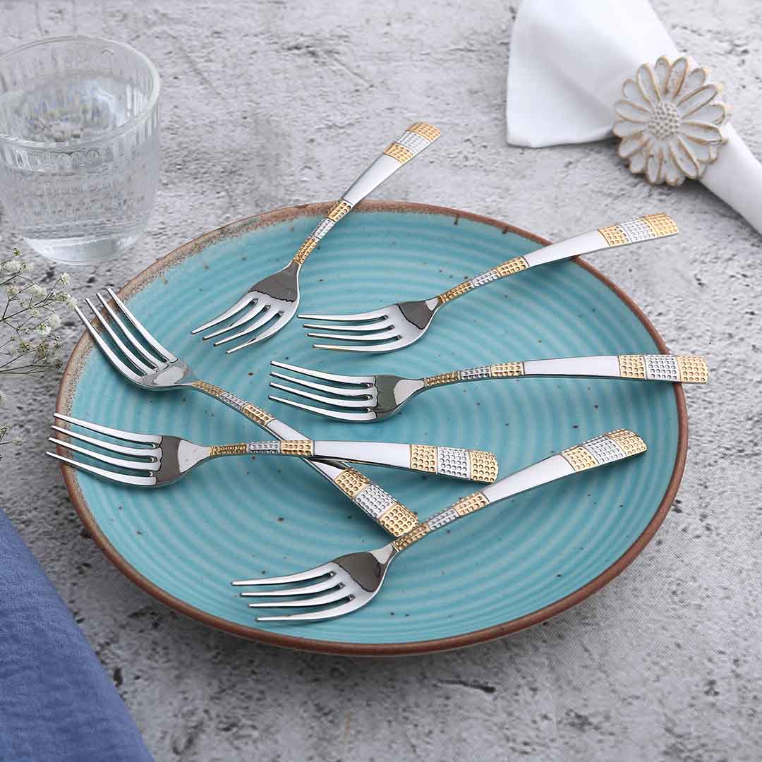 Roma Dinner Fork - Gold Plated - Set of 6pcs - Image 3