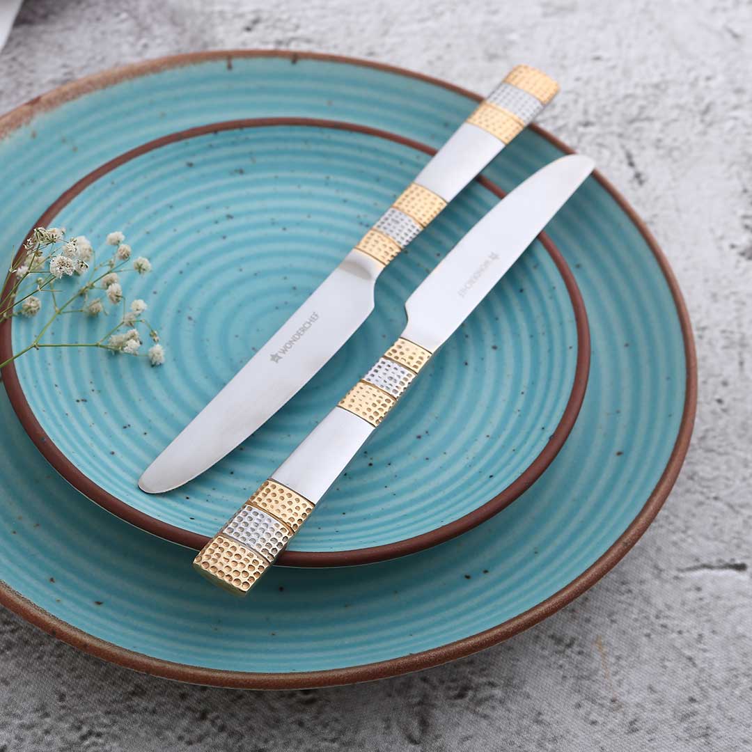 Roma Dinner Knife - Gold Plated - Set of 2pcs - Image 2
