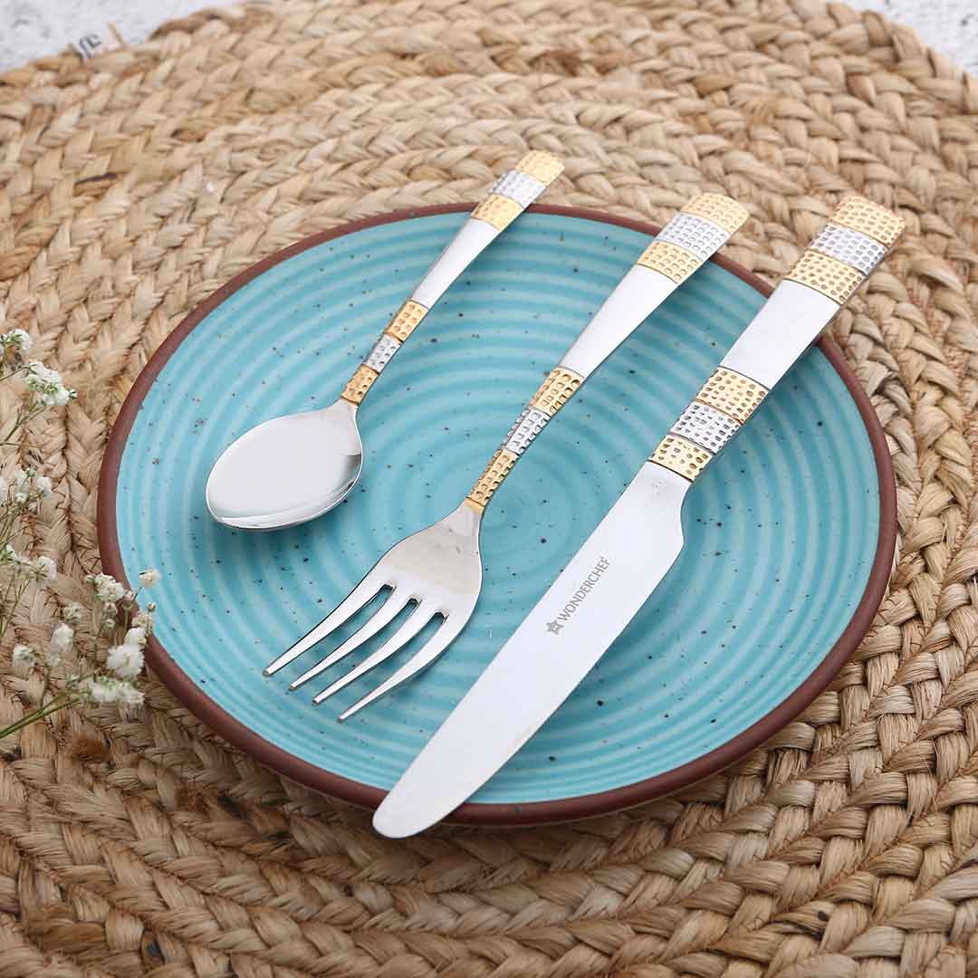 Roma Dinner Knife - Gold Plated - Set of 2pcs - Image 5