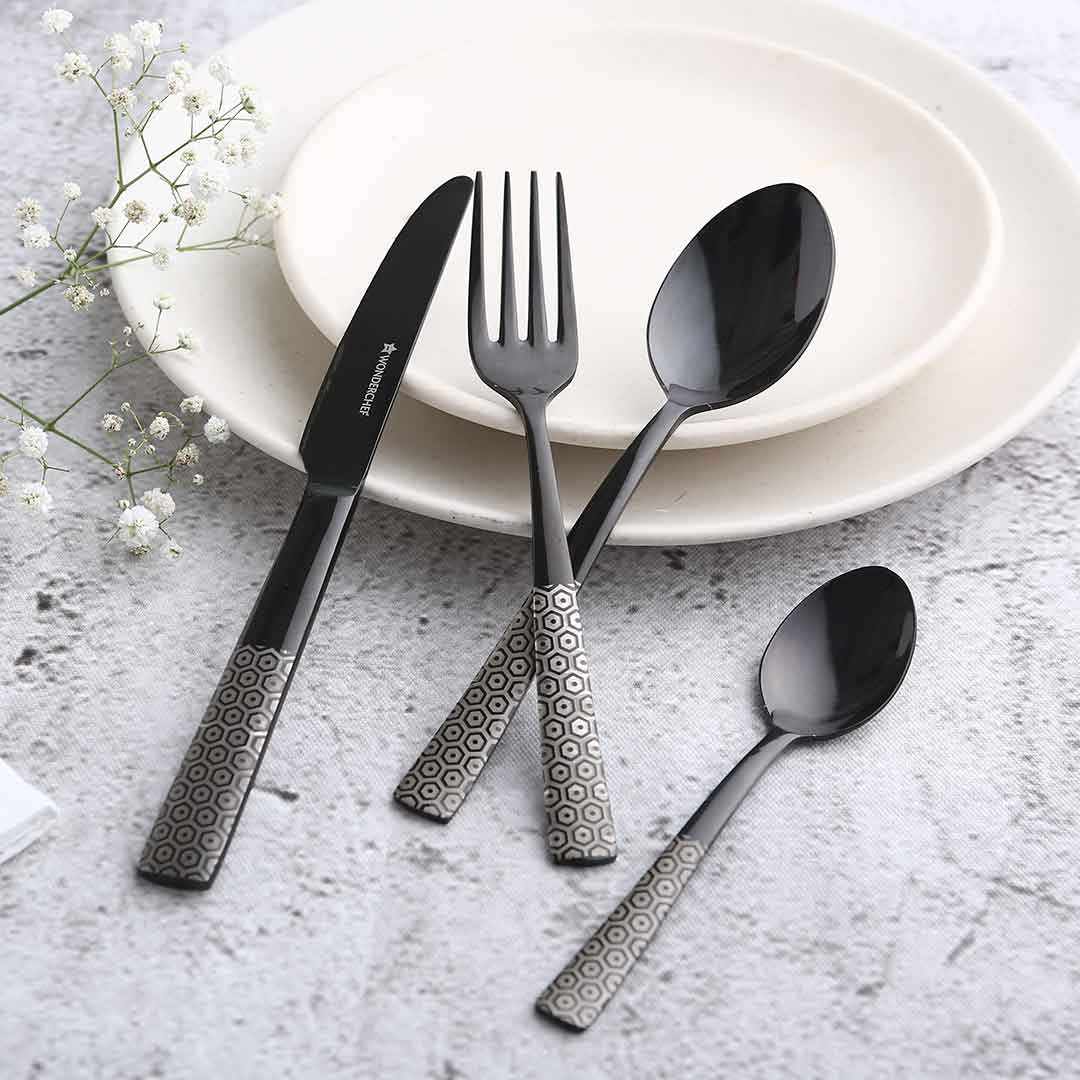 Roma Dinner Spoon - Black - Set of 6pcs - Image 6