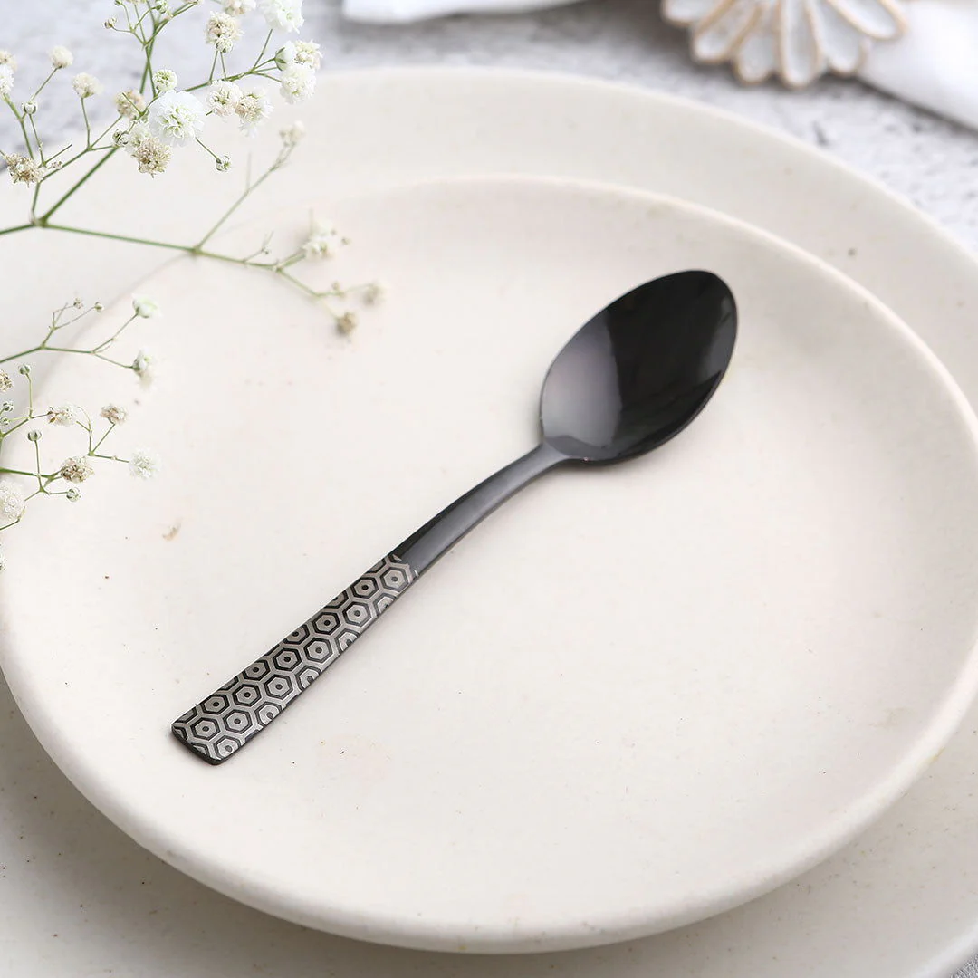 Roma Tea Spoon - Black - Set of 6pcs - Image 4