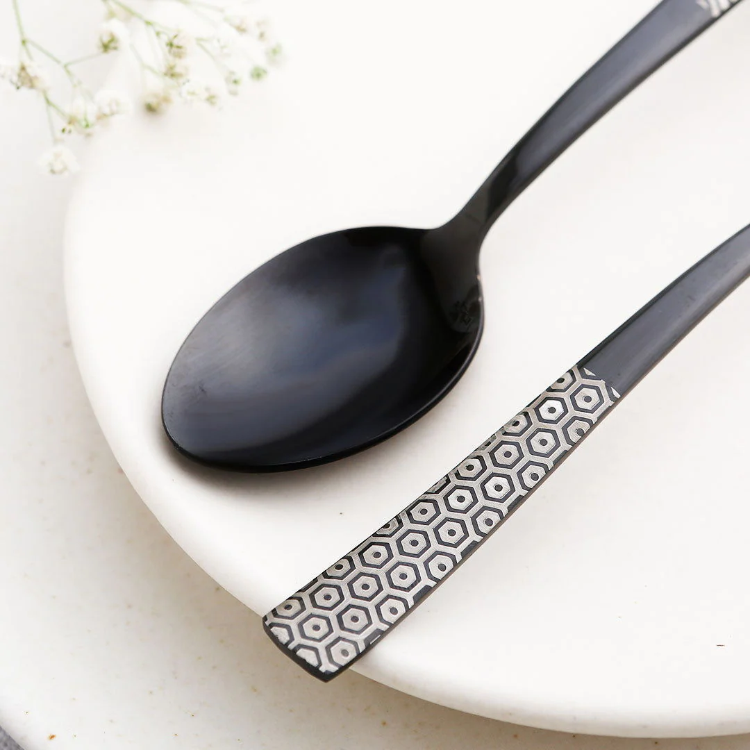 Roma Tea Spoon - Black - Set of 6pcs - Image 7