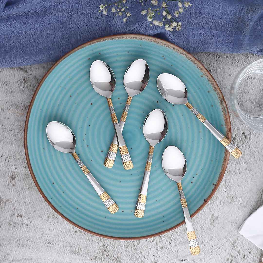 Roma Tea Spoon - Gold Plated - Set of 6pcs - Image 2
