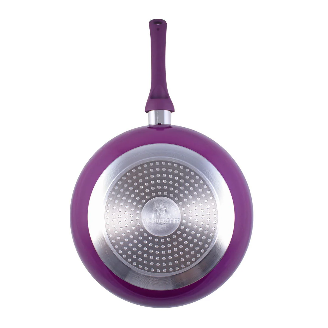 Royal Velvet 24 cm Aluminium Non-stick Wok With Lid, 2.7 L, Purple - Image 4
