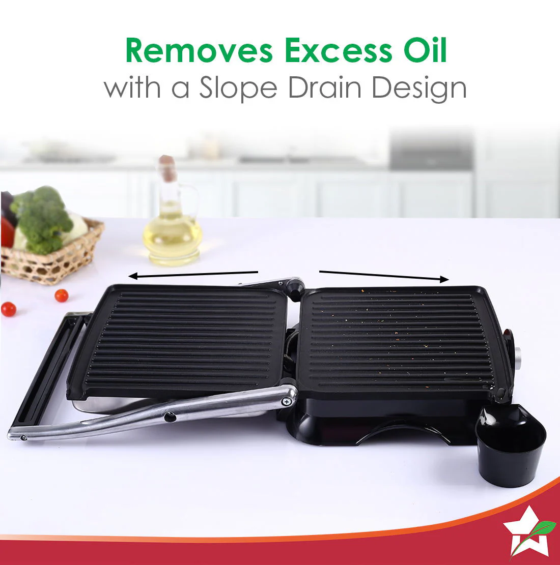 Wonderchef Renewed Sanjeev Kapoor Tandoor Family Size | Electric Contact Grill & Sandwich Maker | 3-in-1 Appliance | 1600 Watt | 180 Degree Grilling | Cool Touch Handle | Auto Shut Off | Black & Silver - Image 7