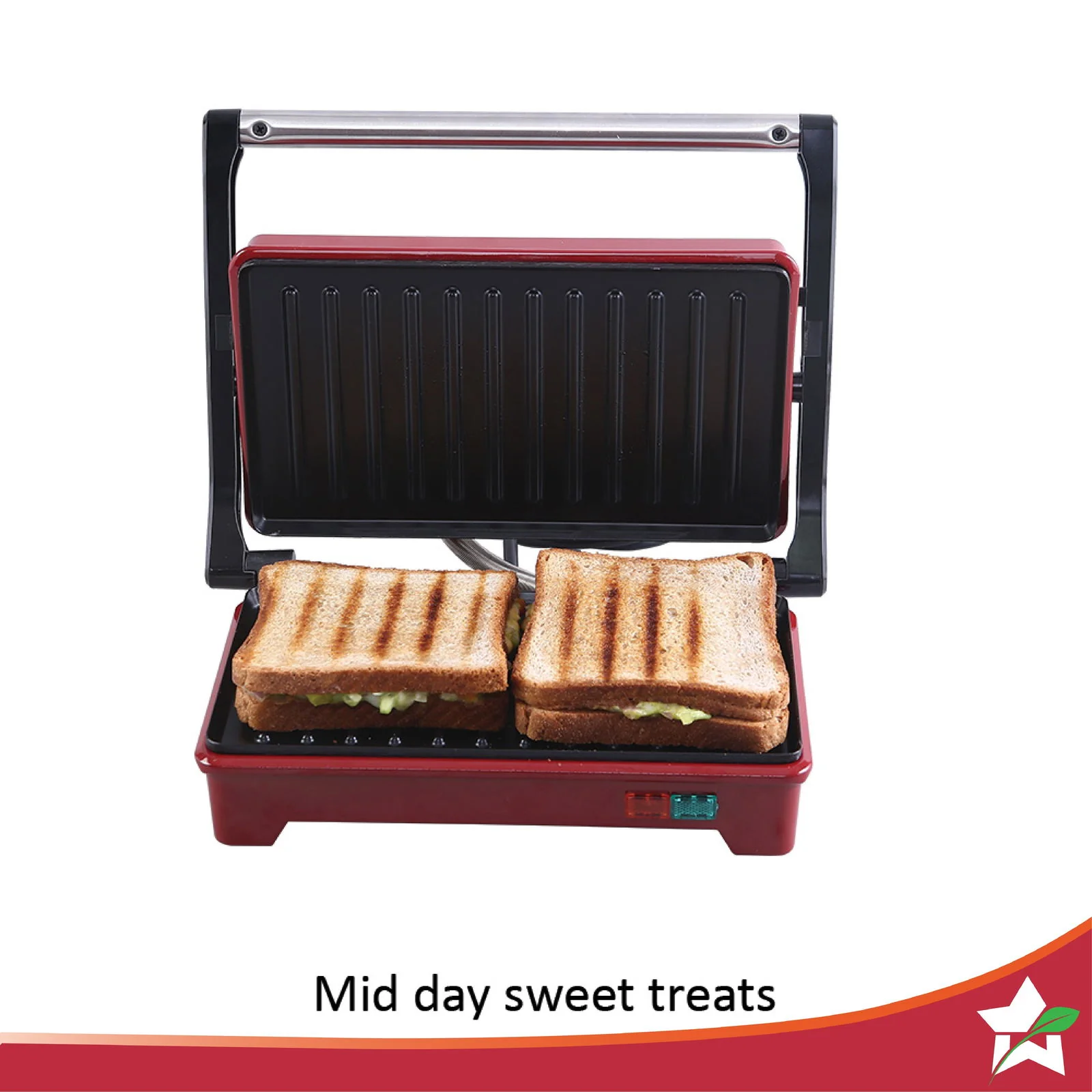 Sanjeev Kapoor Tandoor Mini Plus | Crimson Edge Electric Contact Grill & Sandwich Maker| 3-in-1 Toaster, Griller & Sandwich Maker| Cool Touch Handle|Auto Shut Off | 1 Year Warranty| Red - Image 4